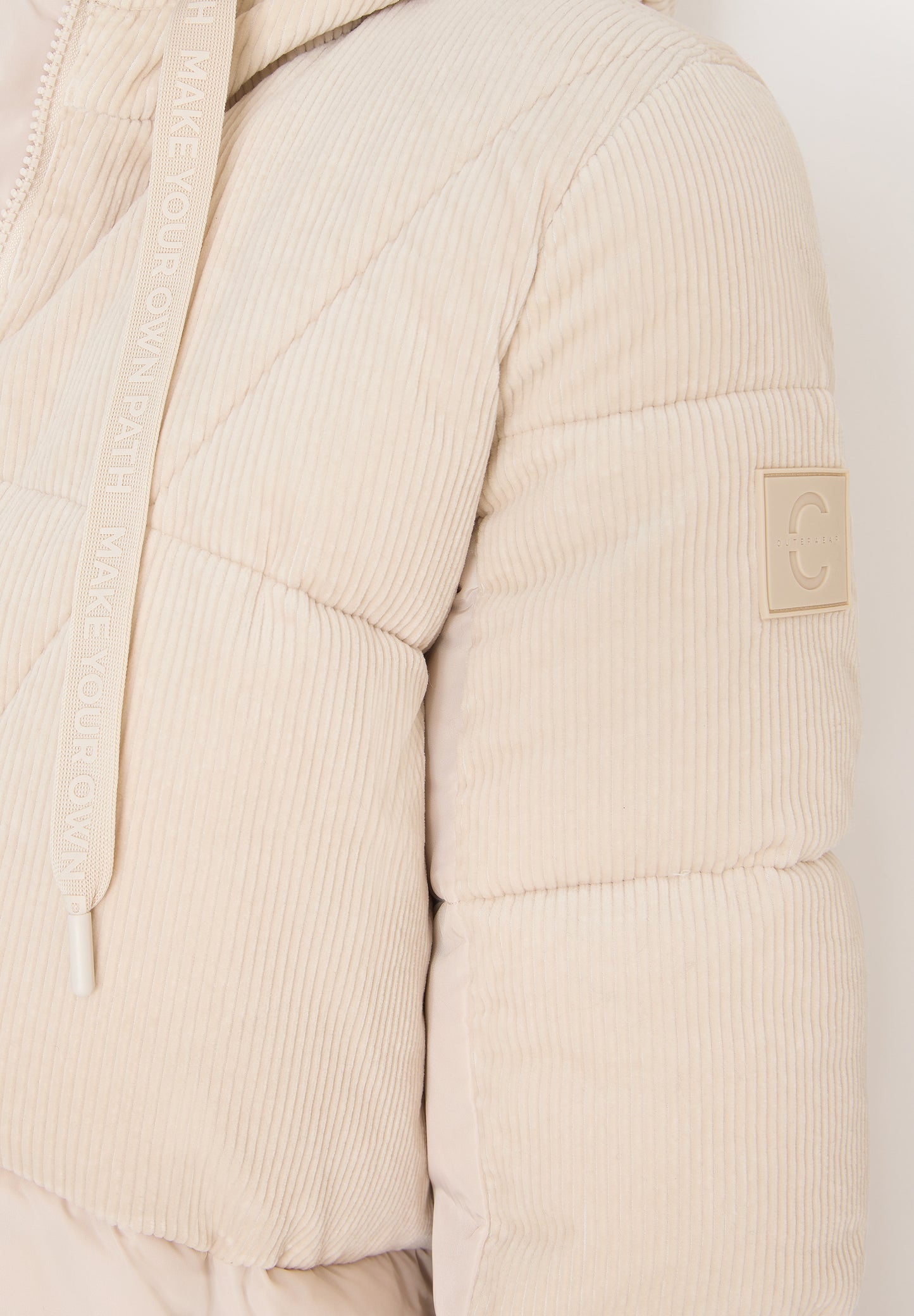 CECIL Puffer Mantel mit Cordmix - Farbe: teddy vanilla white