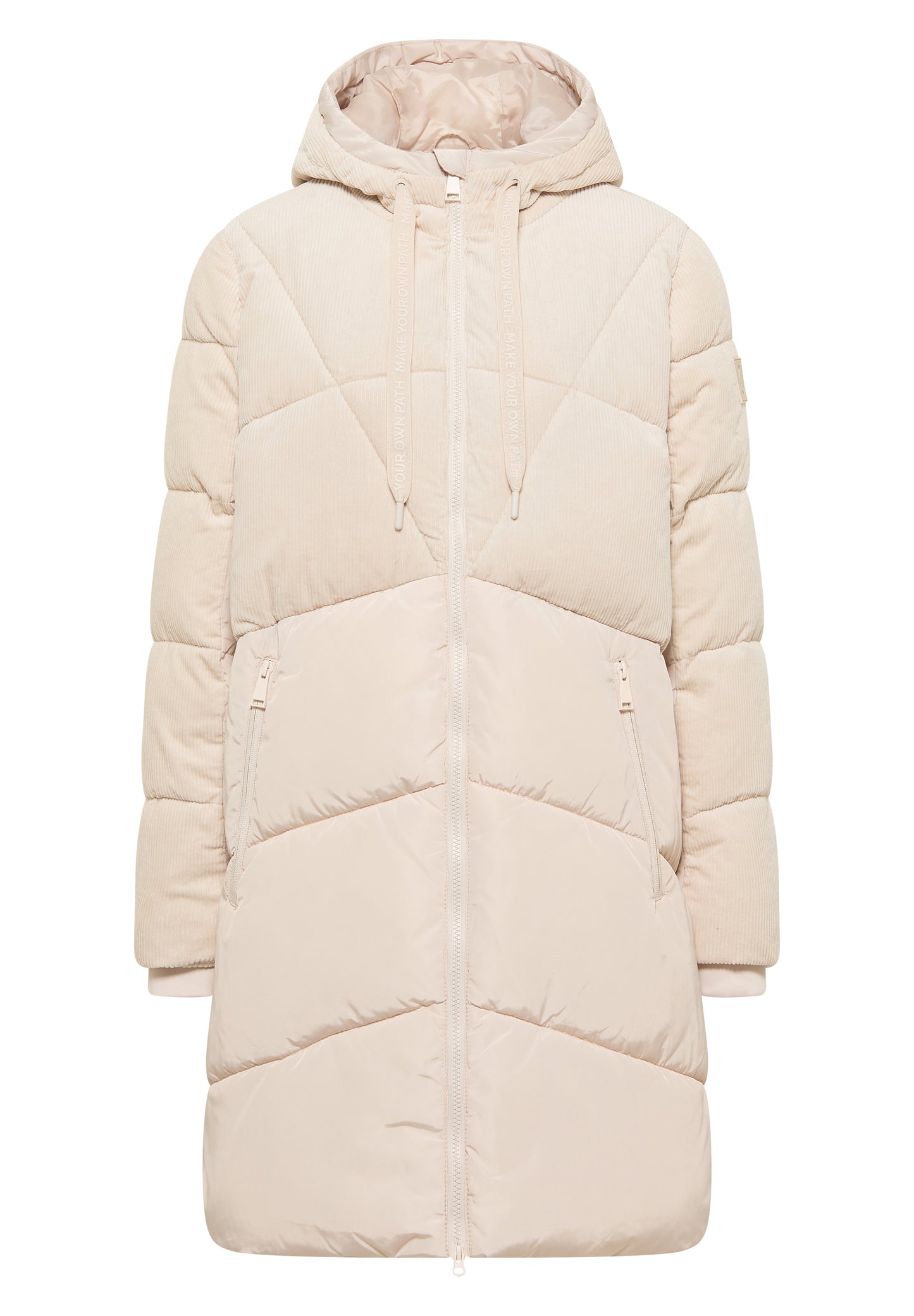 CECIL Puffer Mantel mit Cordmix - Farbe: teddy vanilla white