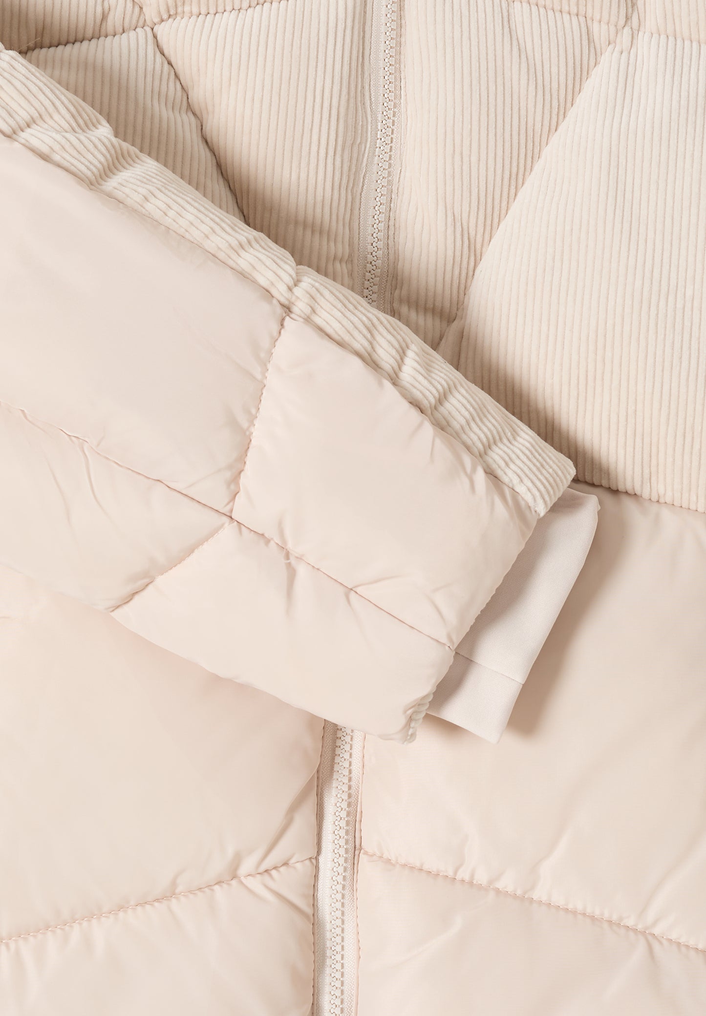CECIL Puffer Mantel mit Cordmix - Farbe: teddy vanilla white