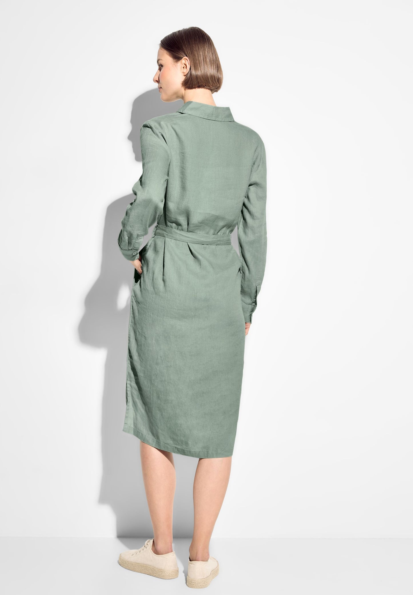 CECIL - Kleid aus Leinen - grün