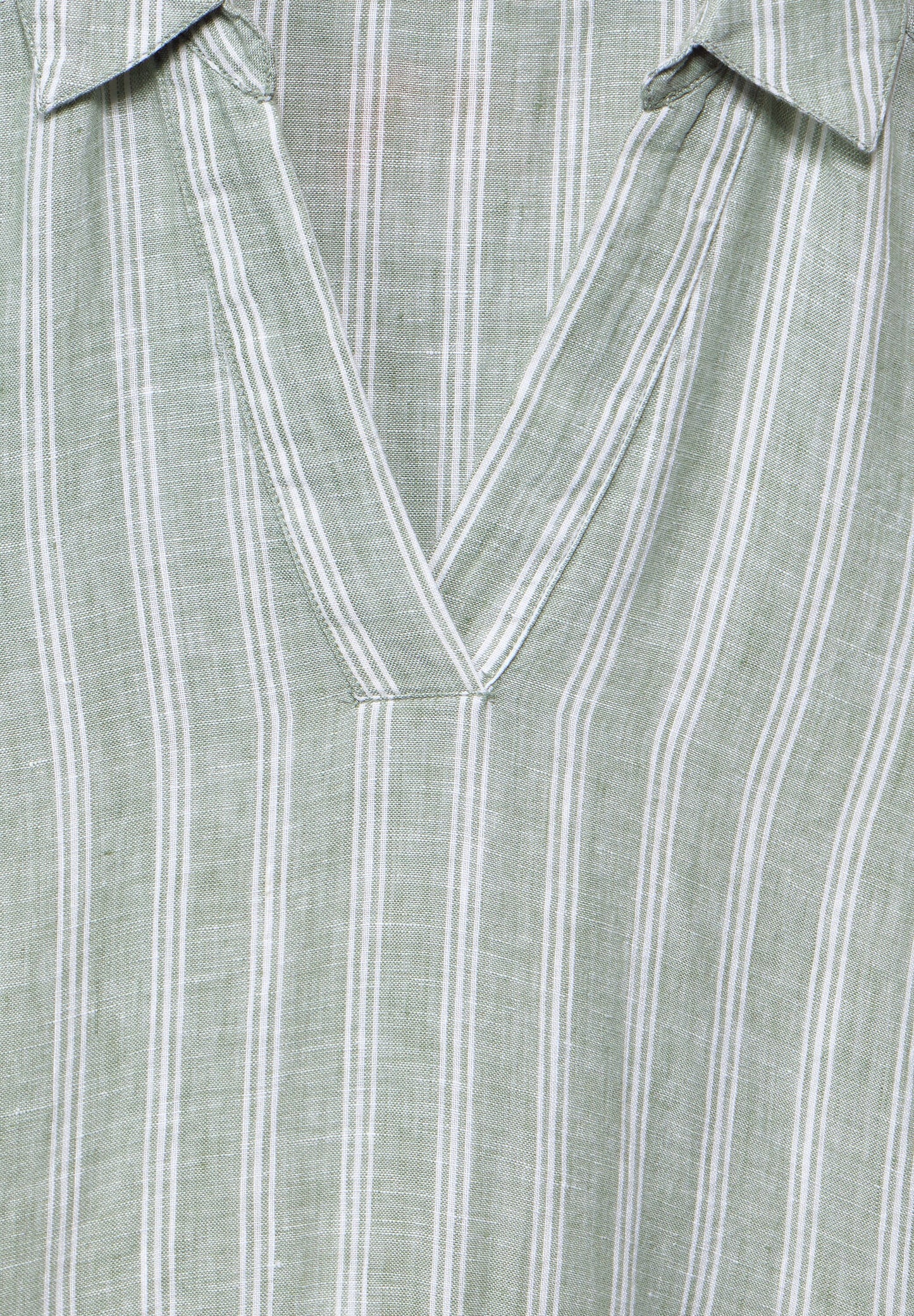 CECIL - Leinenkleid mit Streifen - soft grün