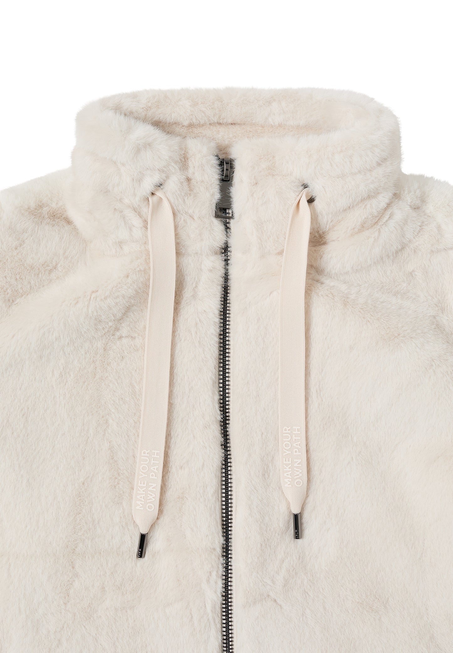CECIL Kurze Fellimitat Jacke - Farbe: vanilla white