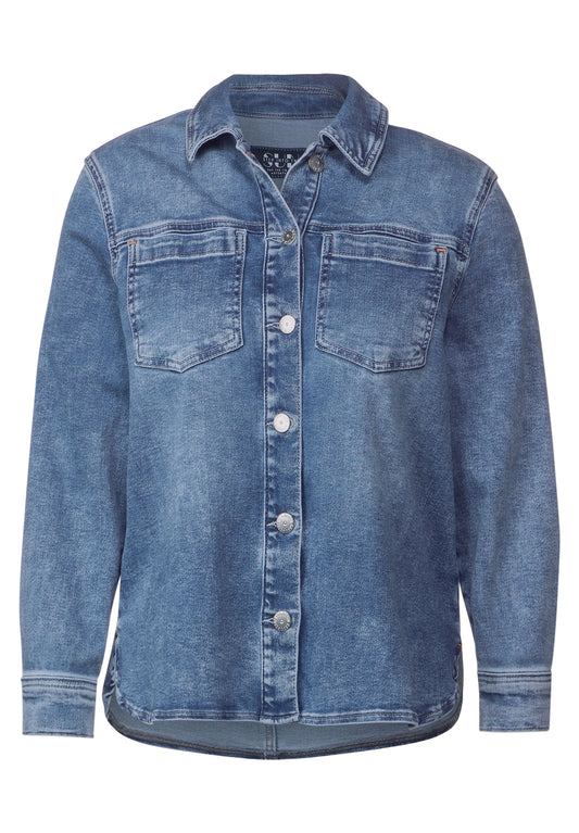 CECIL - Jeans Overshirt - mid blue wash