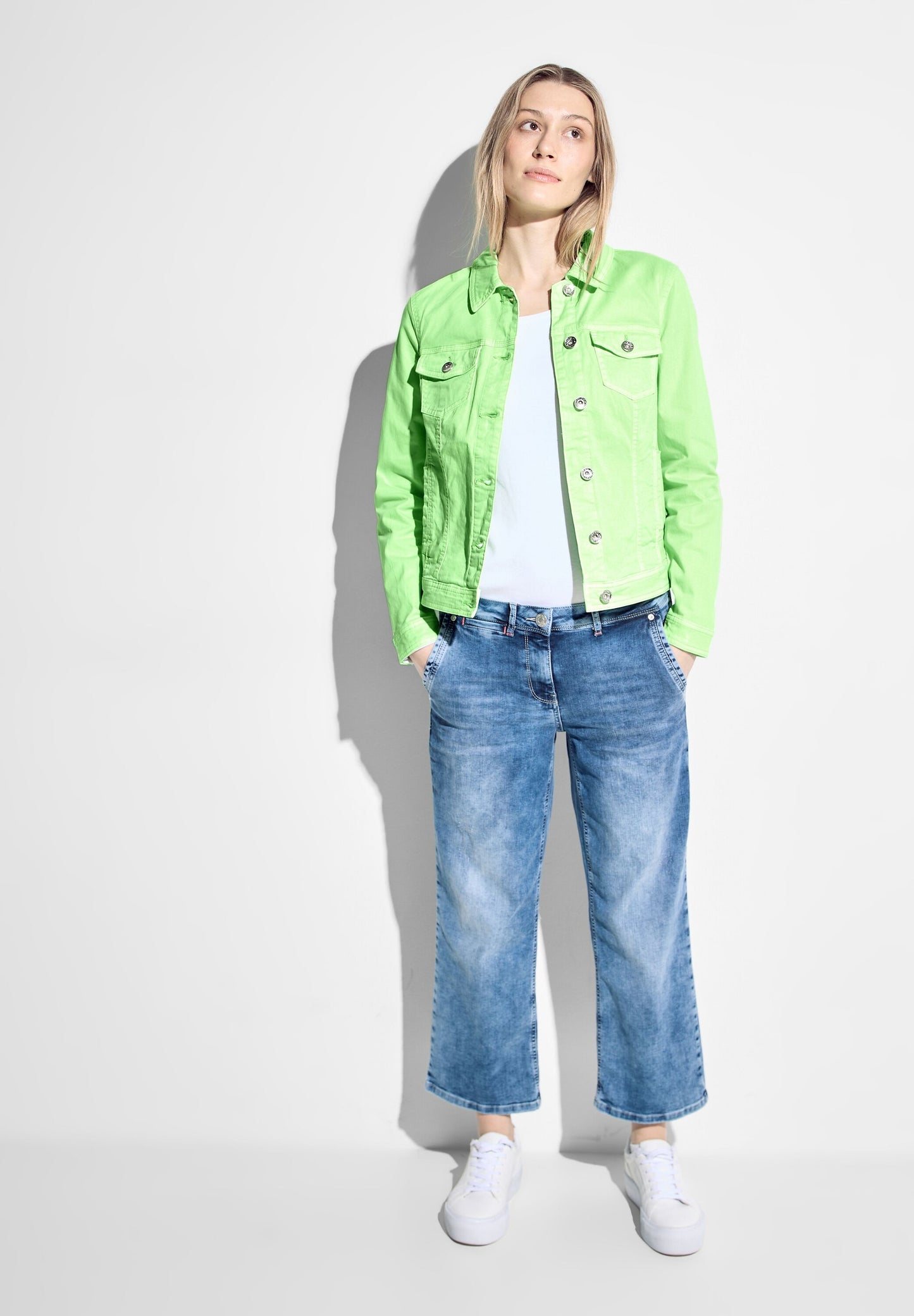 CECIL - Jeansjacke in Farbe - lime