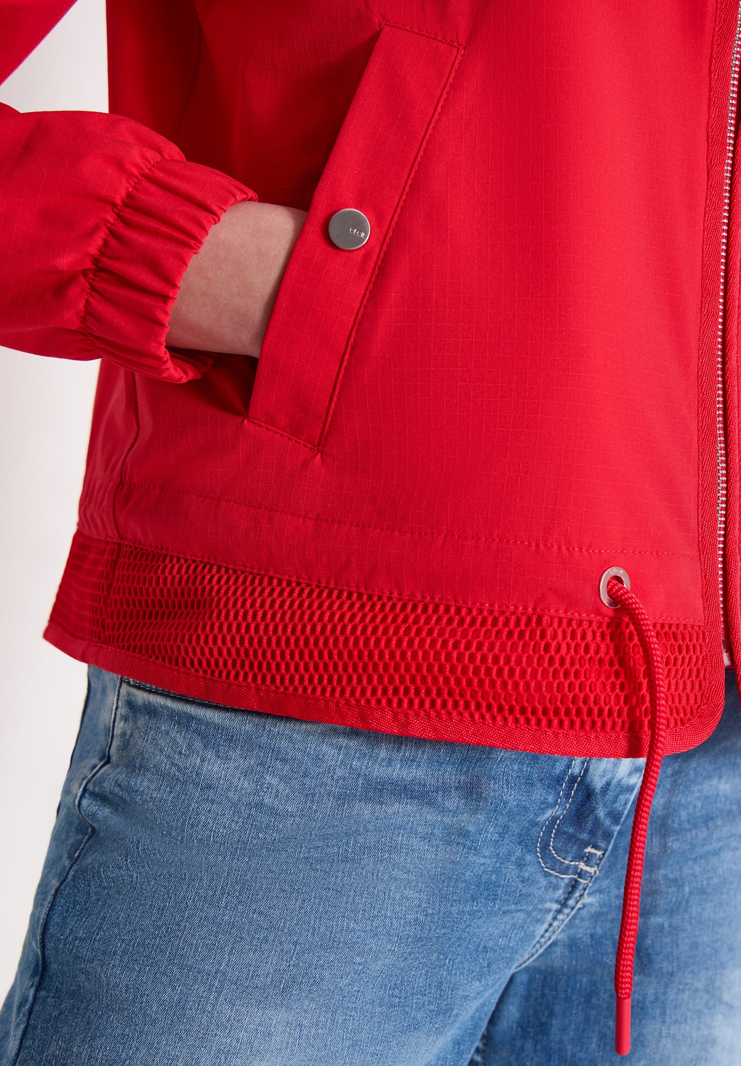 CECIL - Blouson Jacke Tunnelzug und Mesh-Details - Farbe: Rot