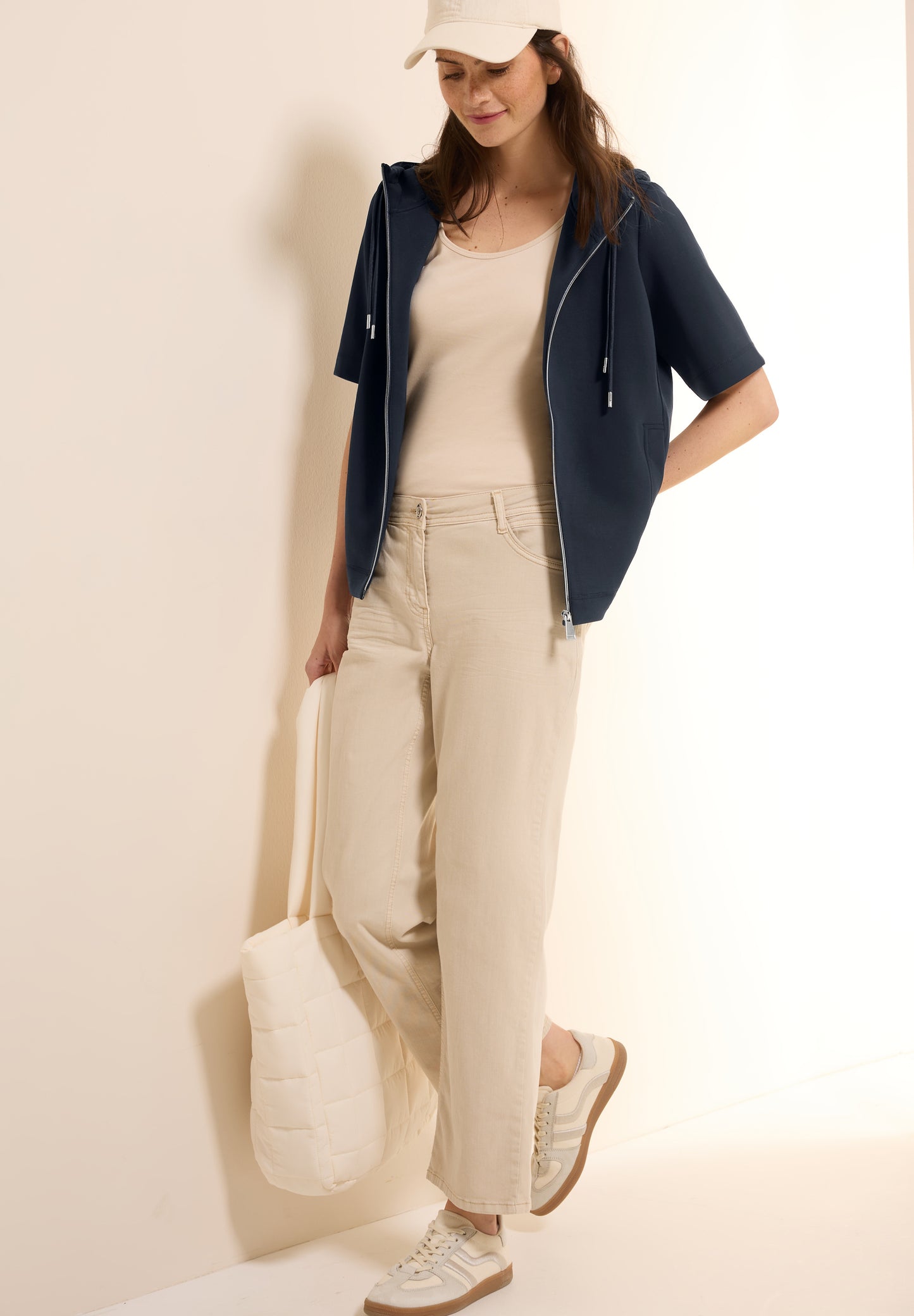 CECIL Kurzarm Sweatjacke - Farbe: universal blue
