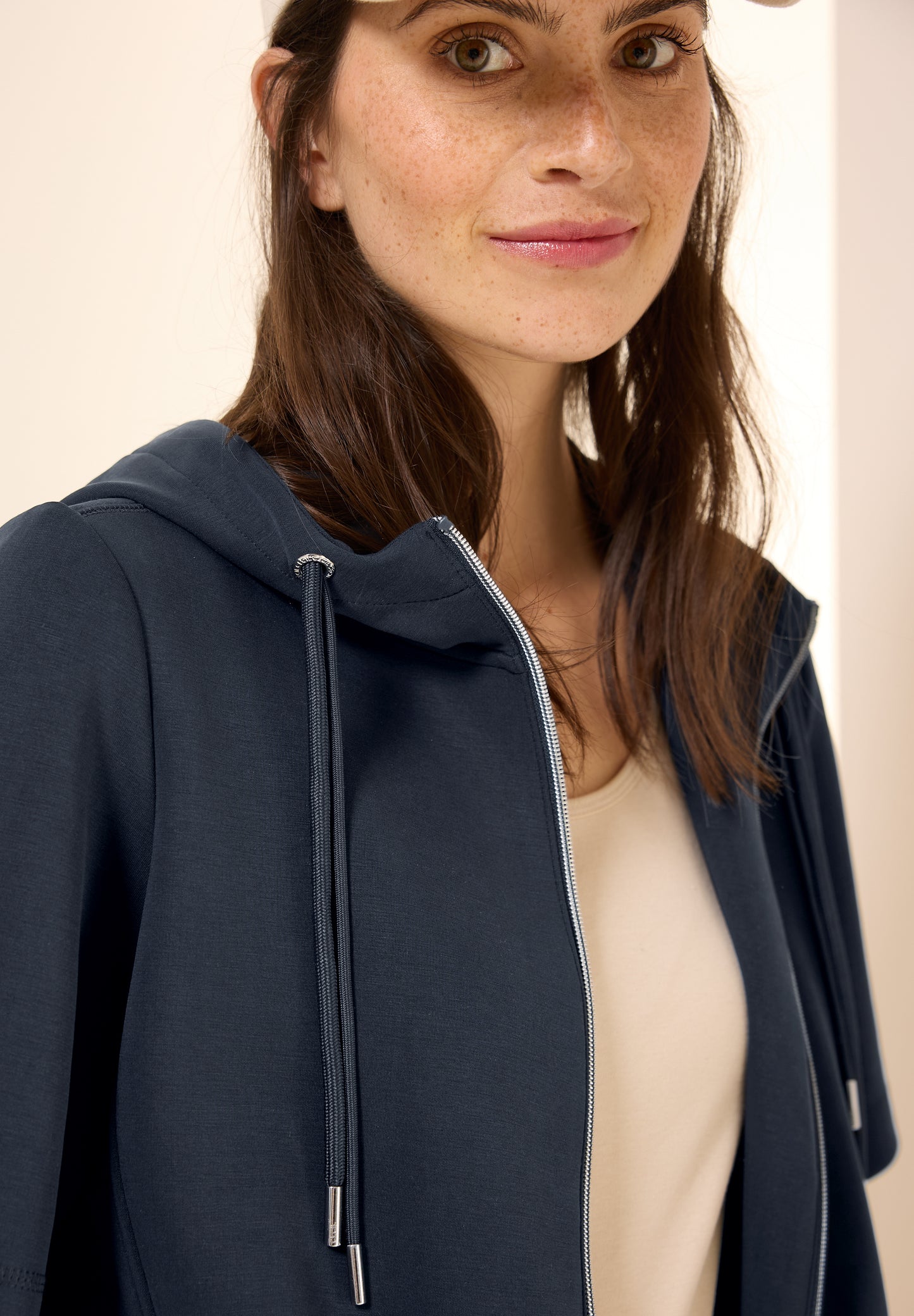 CECIL Kurzarm Sweatjacke - Farbe: universal blue