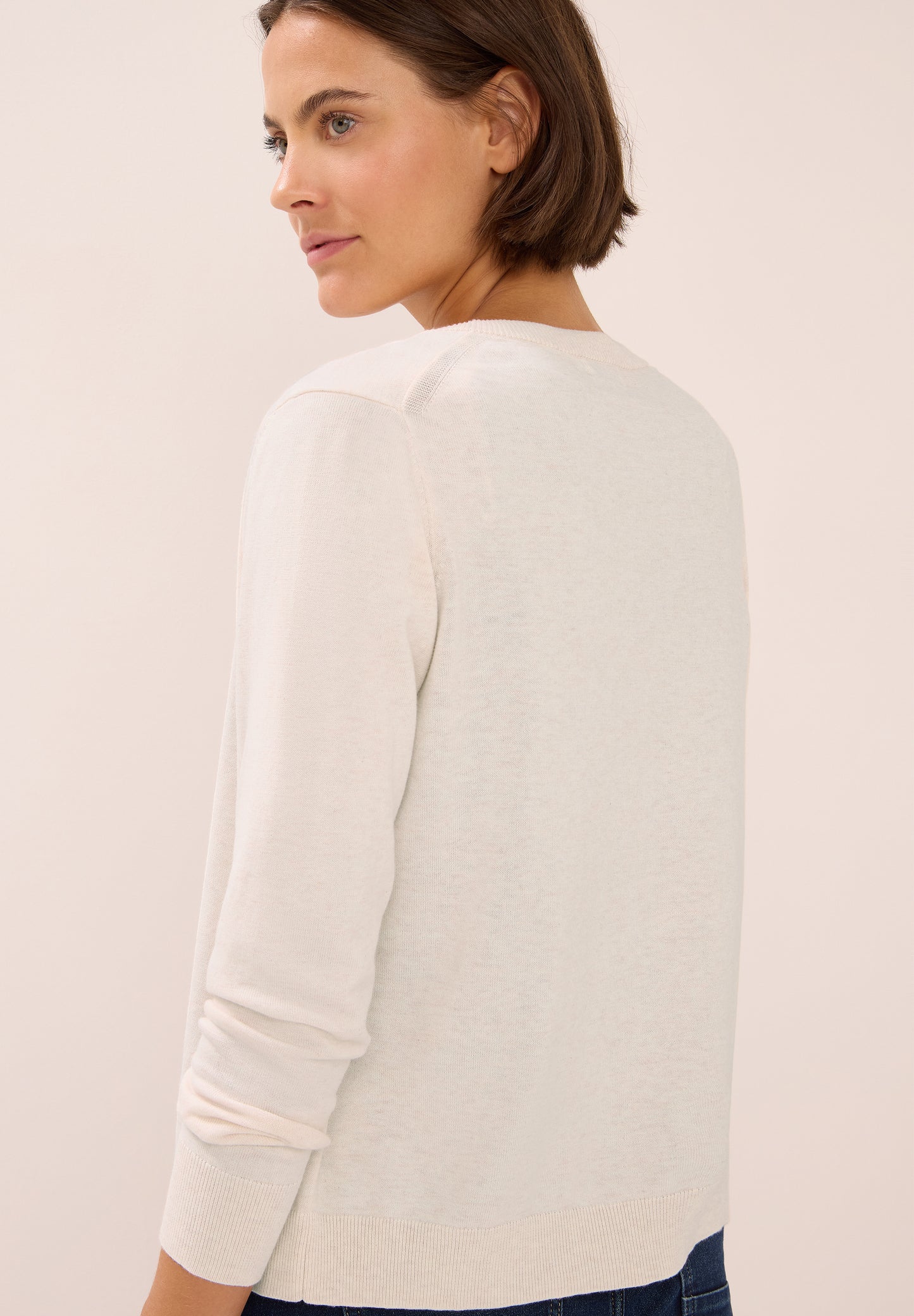 CECIL Strickjacke mit Knopfleiste - Farbe: oat milk beige melange