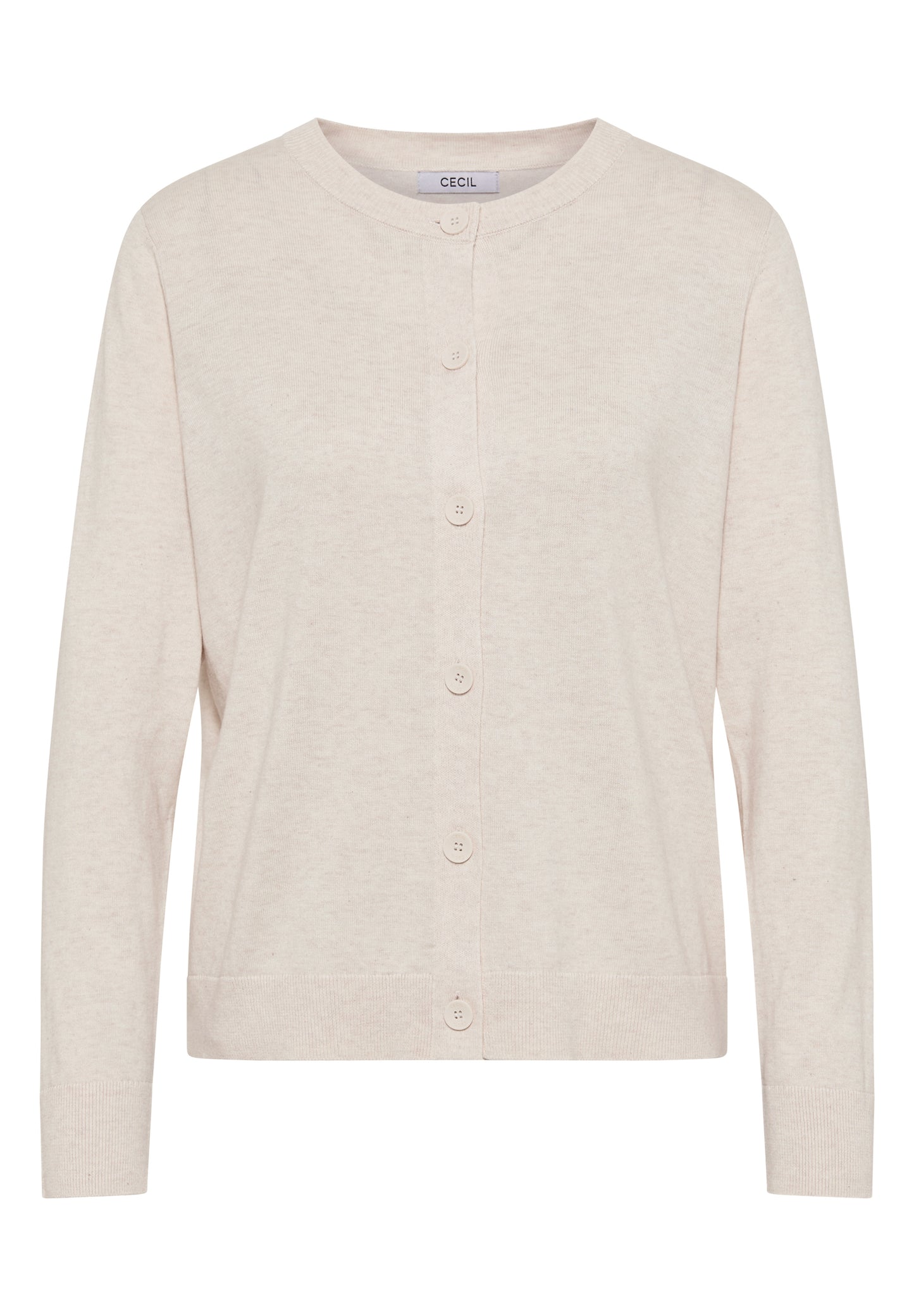 CECIL Strickjacke mit Knopfleiste - Farbe: oat milk beige melange