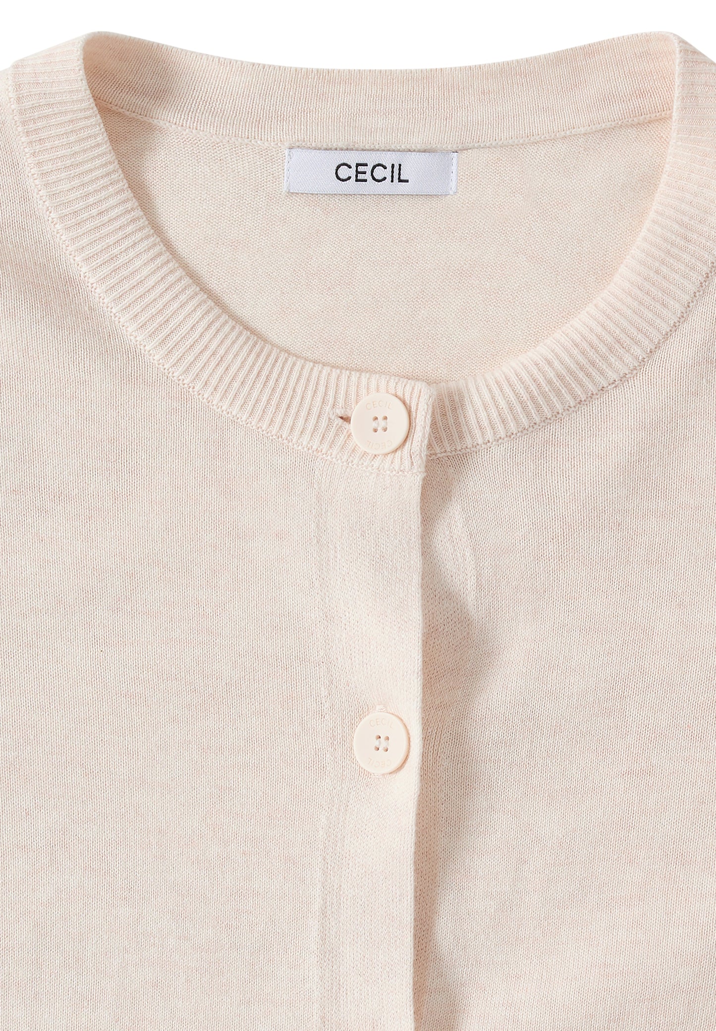 CECIL Strickjacke mit Knopfleiste - Farbe: oat milk beige melange