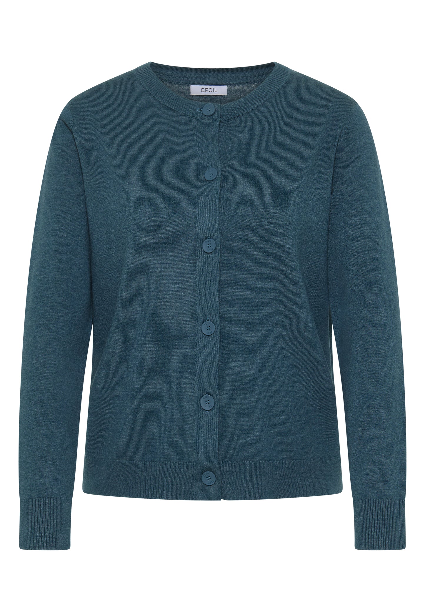 CECIL Strickjacke mit Knopfleiste - Farbe: dull teal blue melange