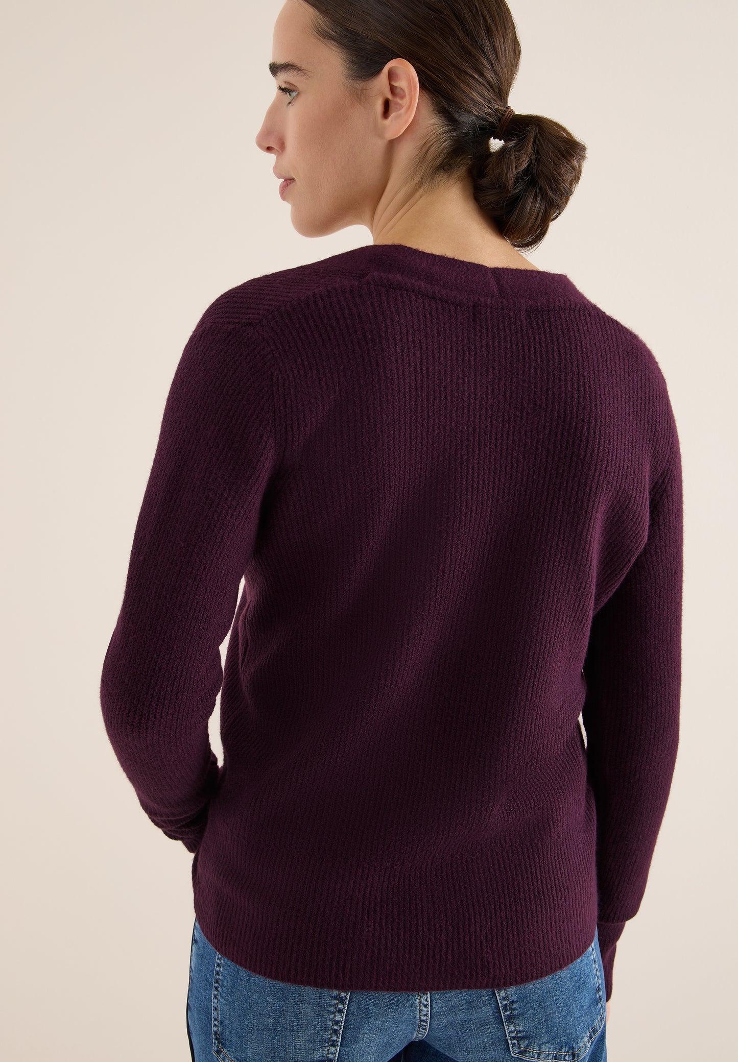 CECIL Cardigan mit Strukturdetail - Farbe: eggplant red