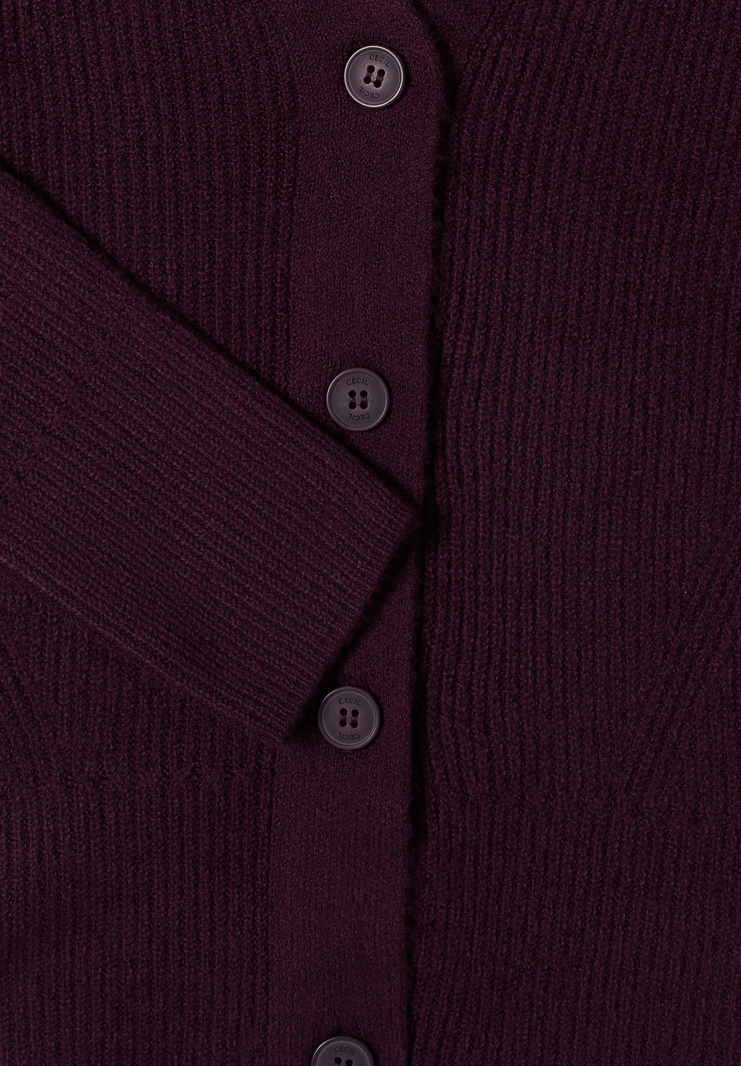 CECIL Cardigan mit Strukturdetail - Farbe: eggplant red