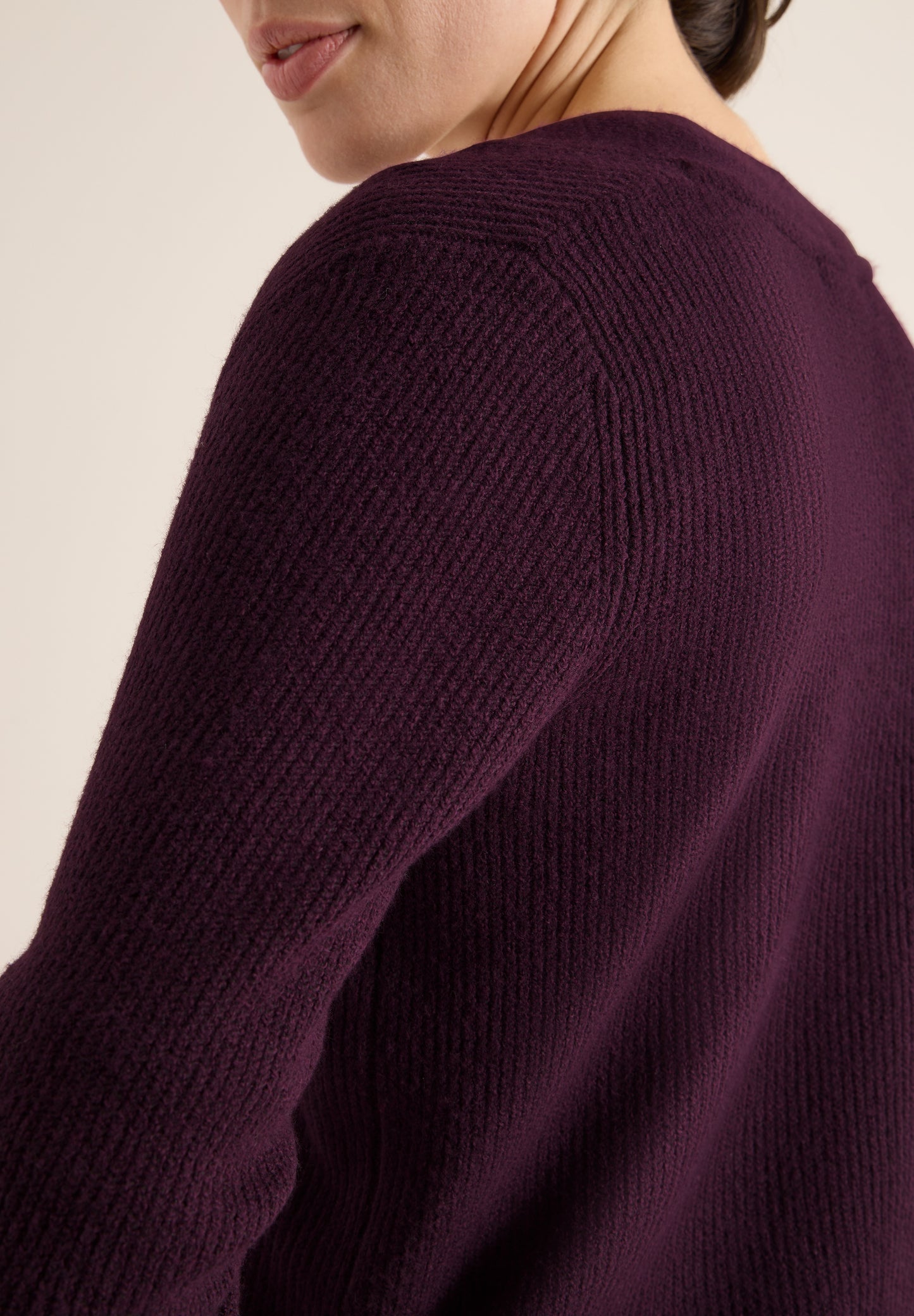 CECIL Cardigan mit Strukturdetail - Farbe: eggplant red