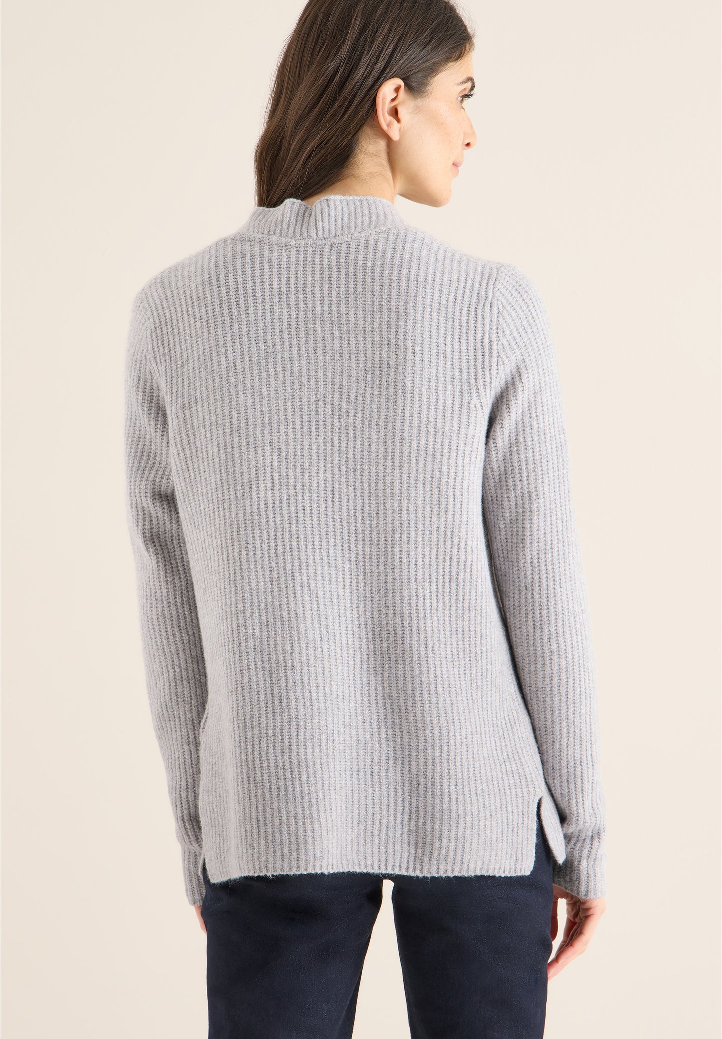 CECIL Offener Cosy Cardigan - Farbe: luna grey melange