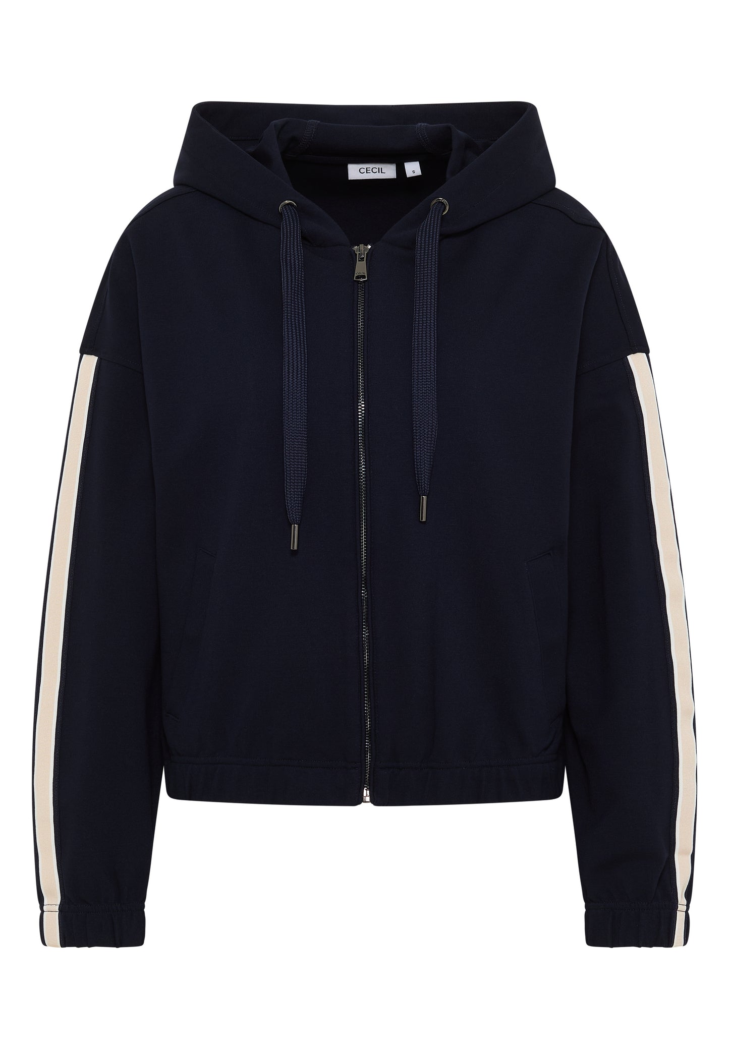 CECIL Sweatjacke mit Galonstreifen - Farbe: urban dark blue
