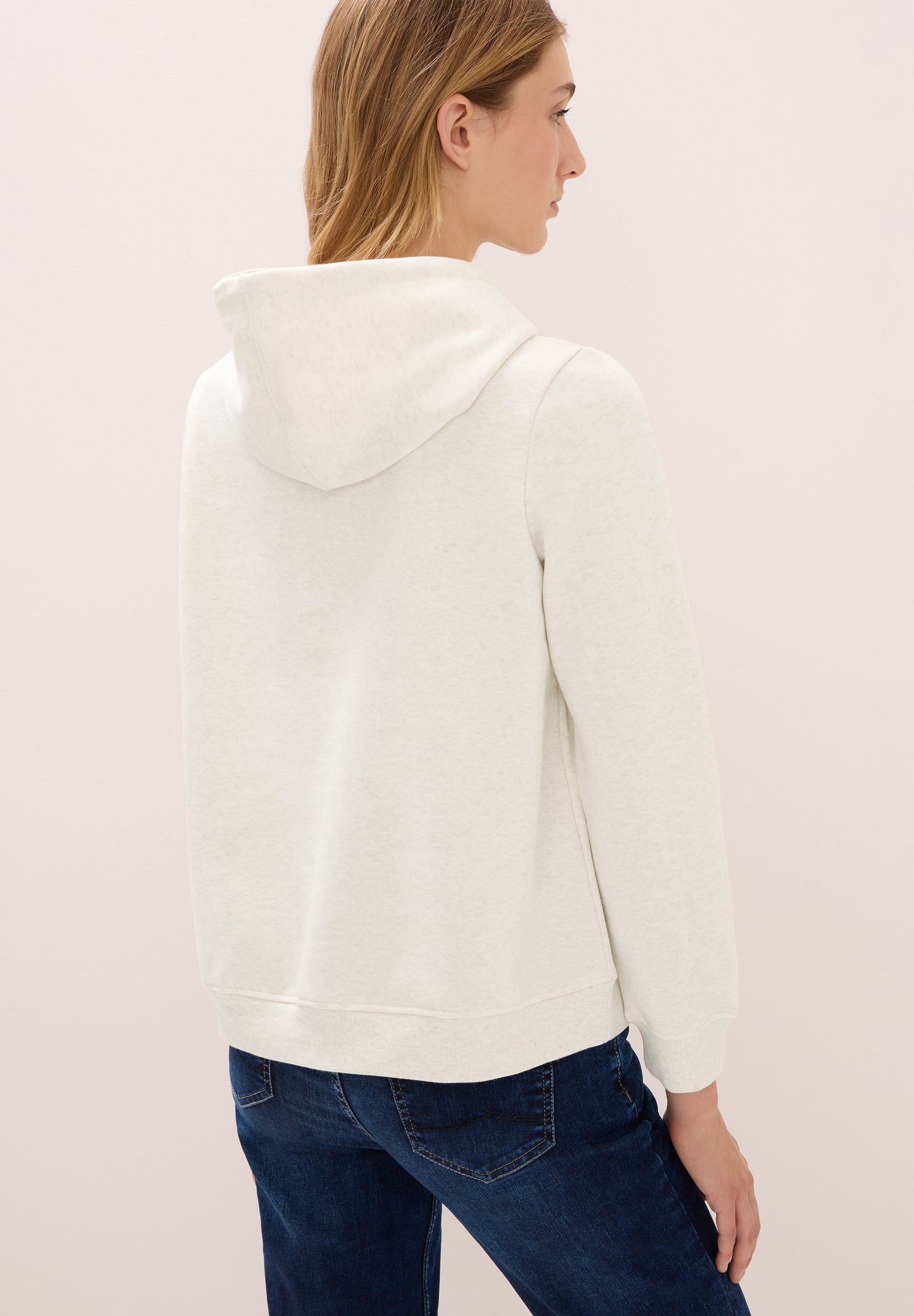 CECIL Sweatshirt mit Kapuze - Farbe: oat milk beige melange