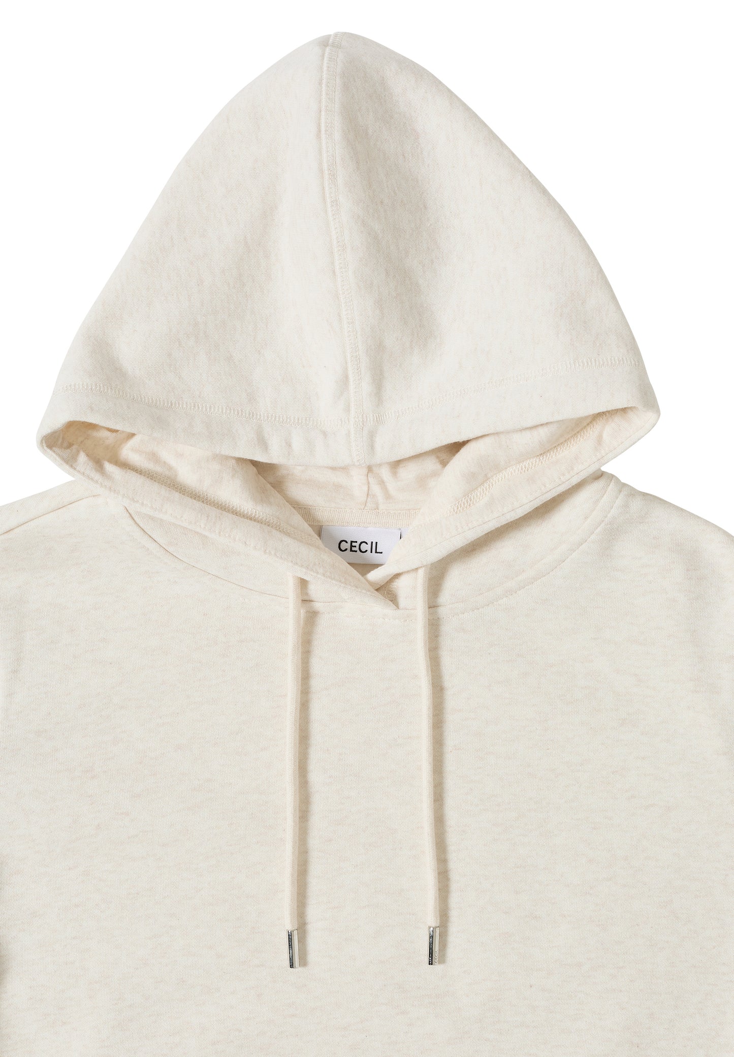 CECIL Sweatshirt mit Kapuze - Farbe: oat milk beige melange