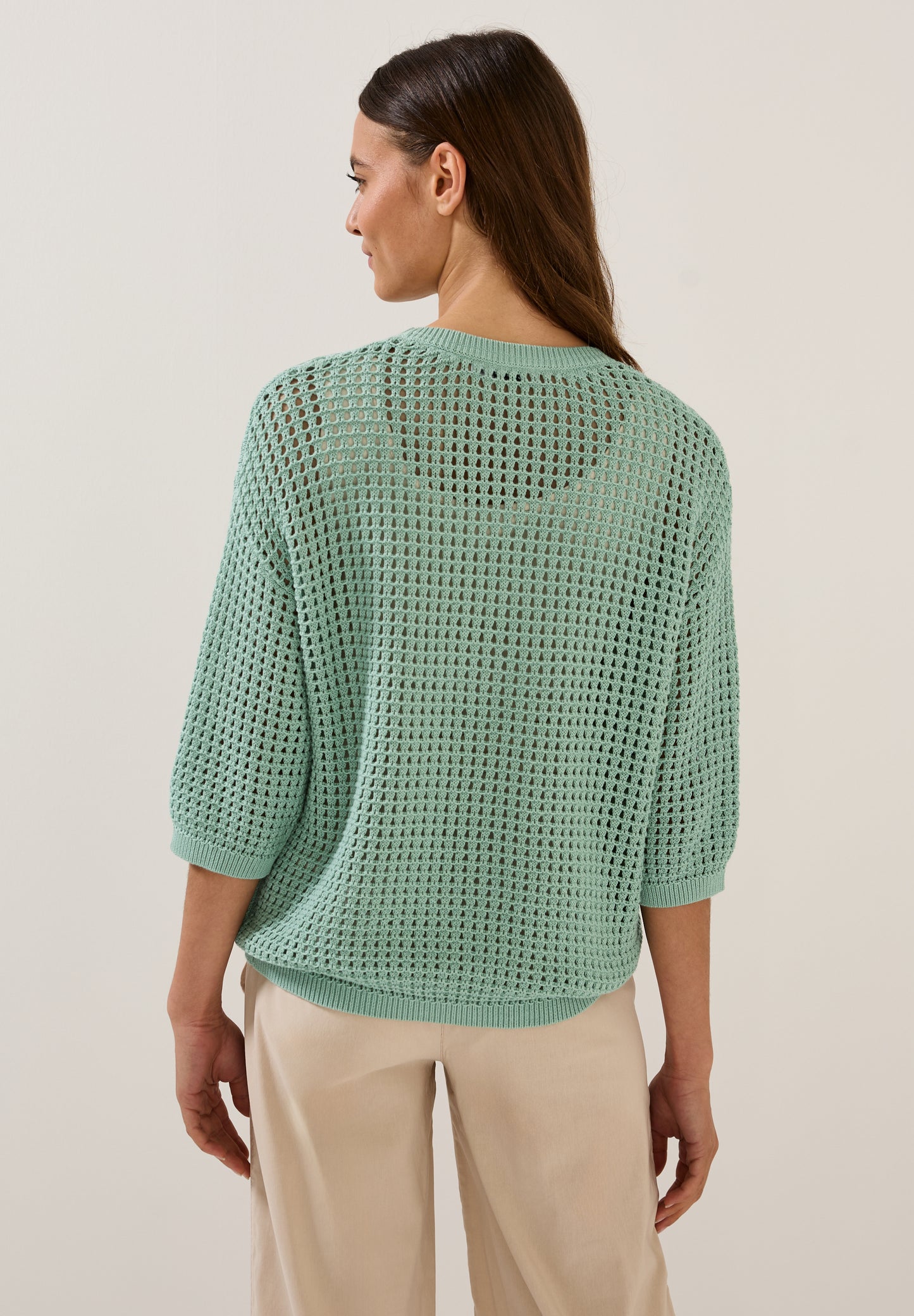 CECIL Pullover im HĂ€kel-Optik - Farbe: matcha green