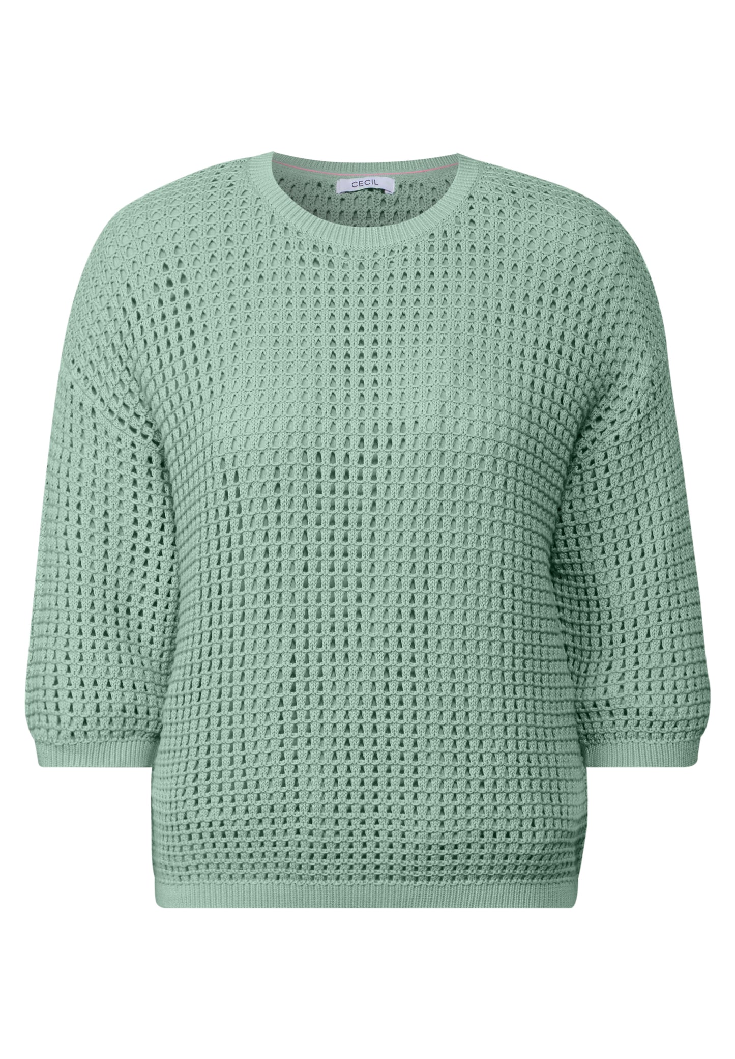 CECIL Pullover im HĂ€kel-Optik - Farbe: matcha green
