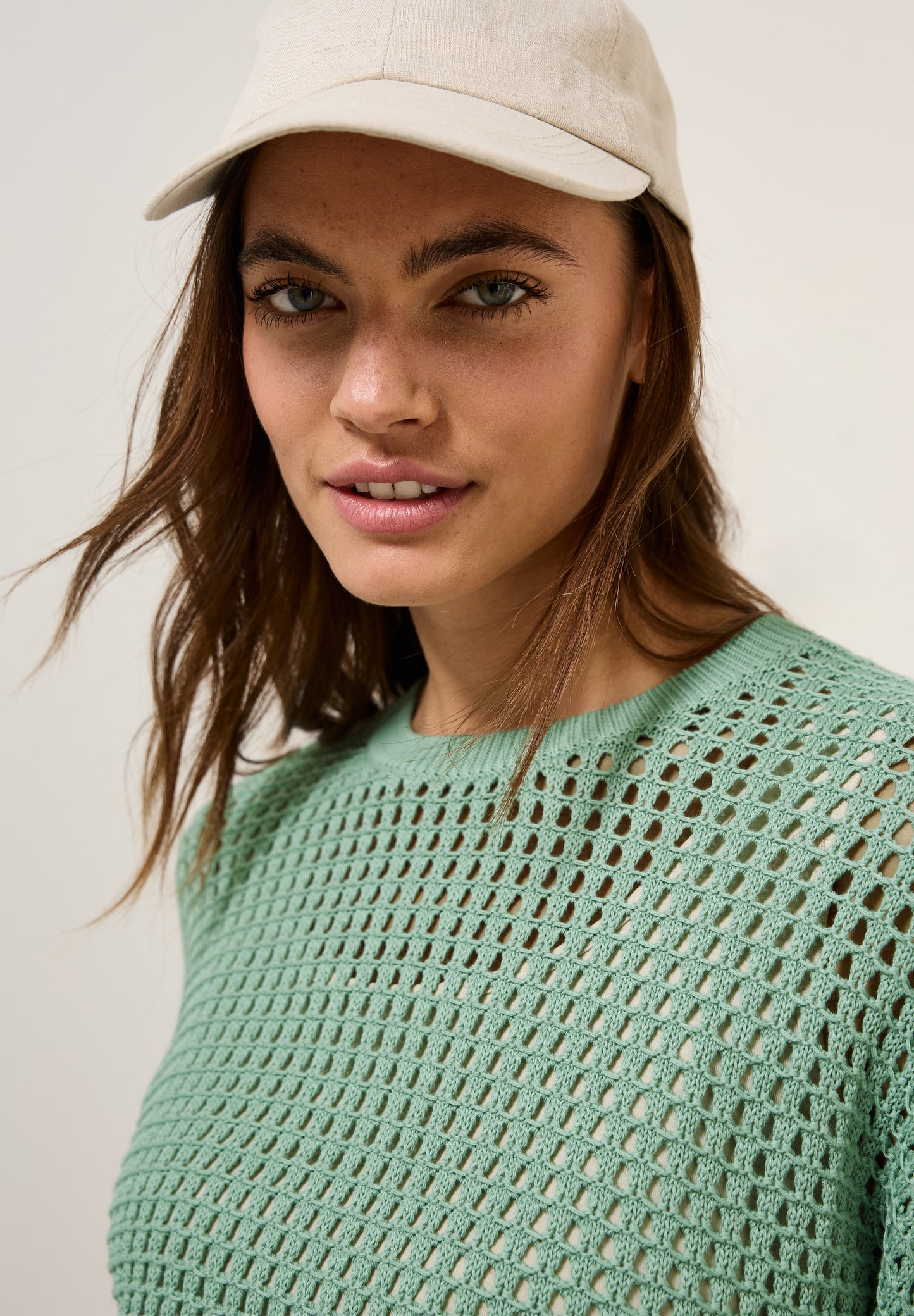 CECIL Pullover im HĂ€kel-Optik - Farbe: matcha green