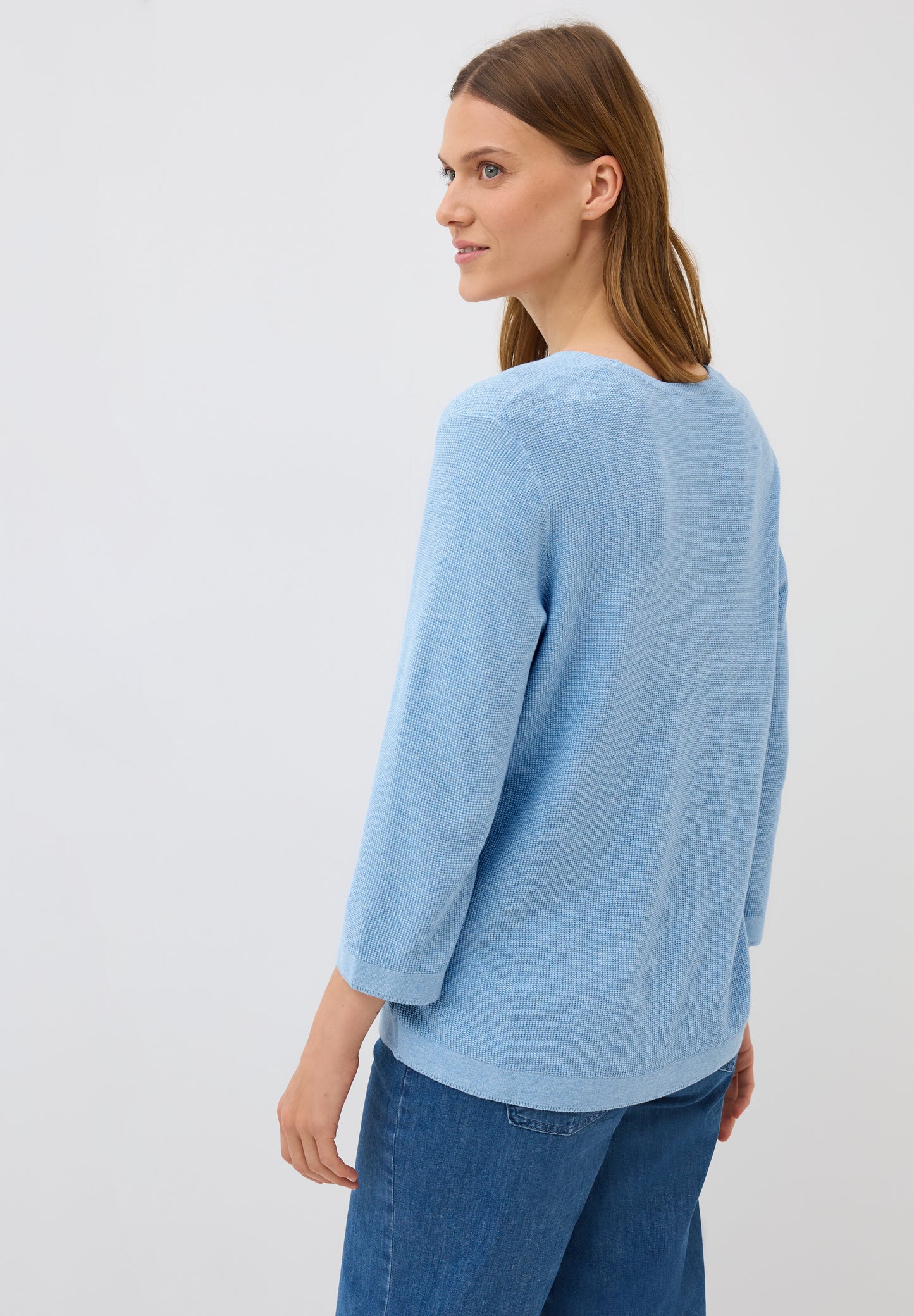 CECIL V-Neck Strickpullover - Farbe: whisper blue melange