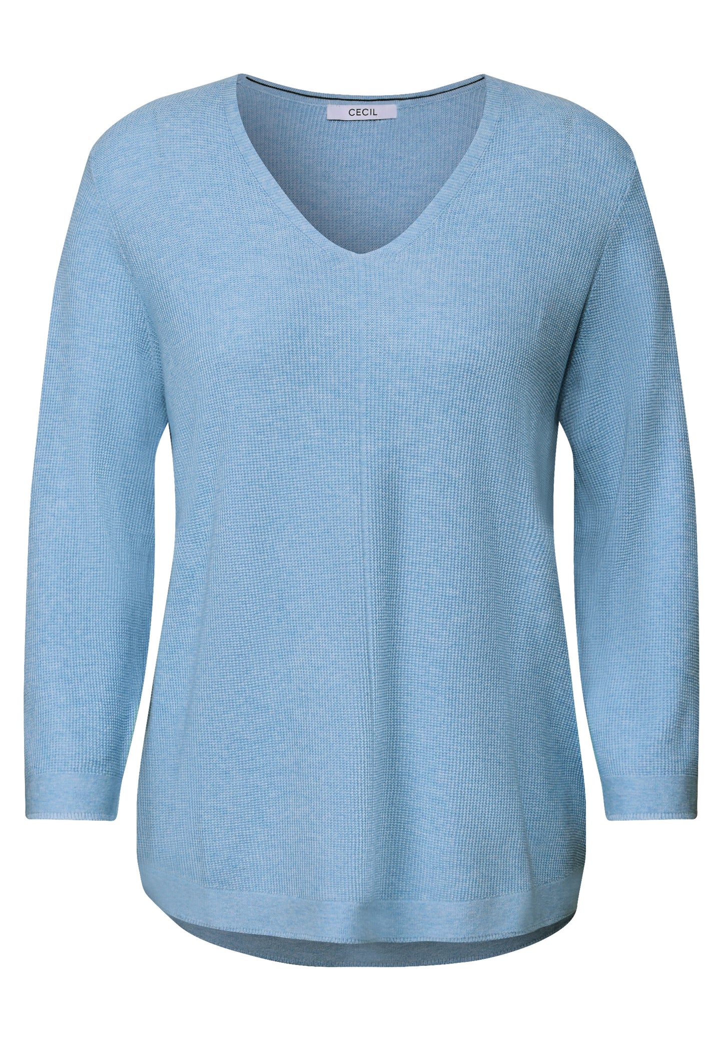 CECIL V-Neck Strickpullover - Farbe: whisper blue melange