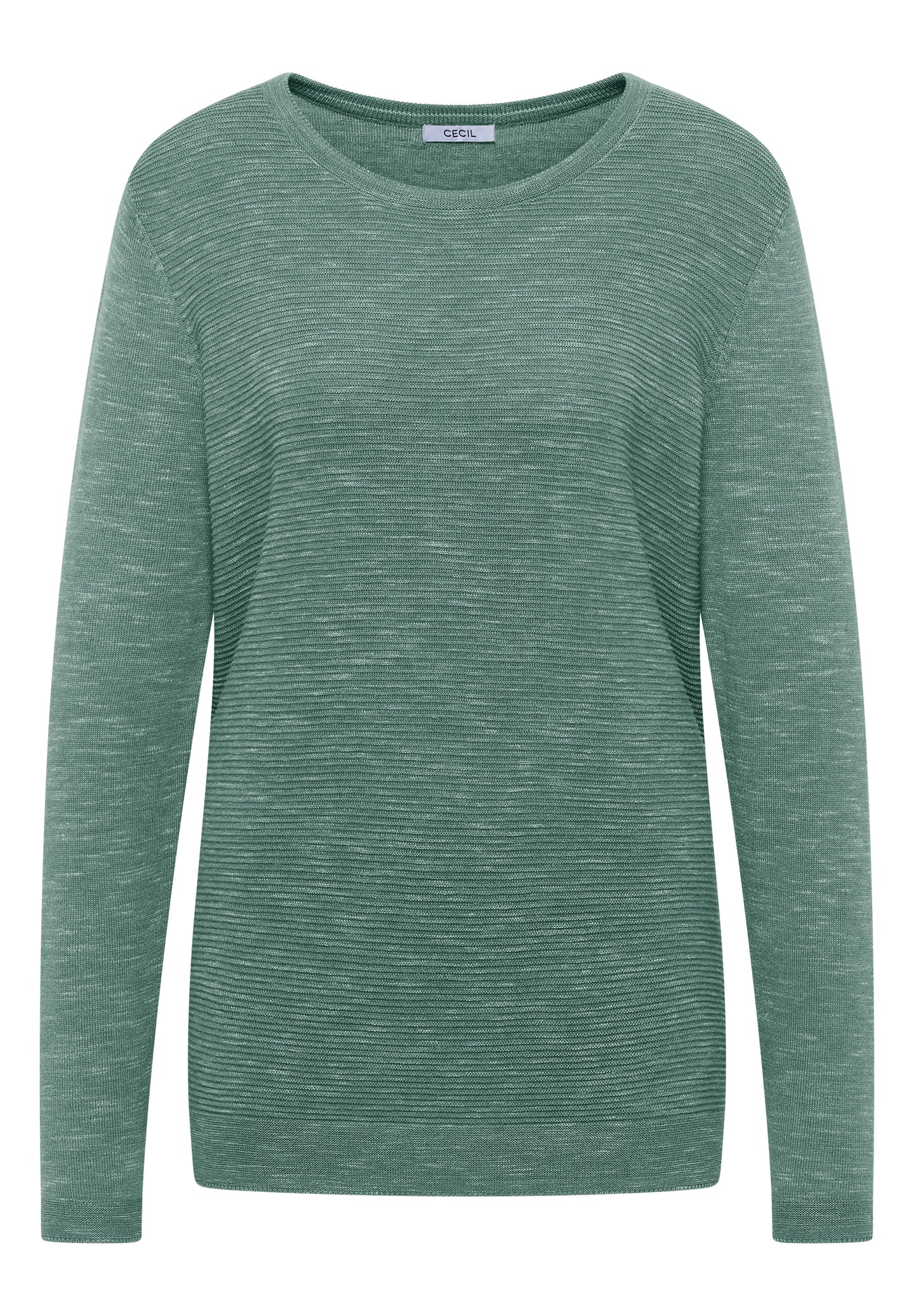 CECIL Strukturpullover - Farbe: smoky green heather melange