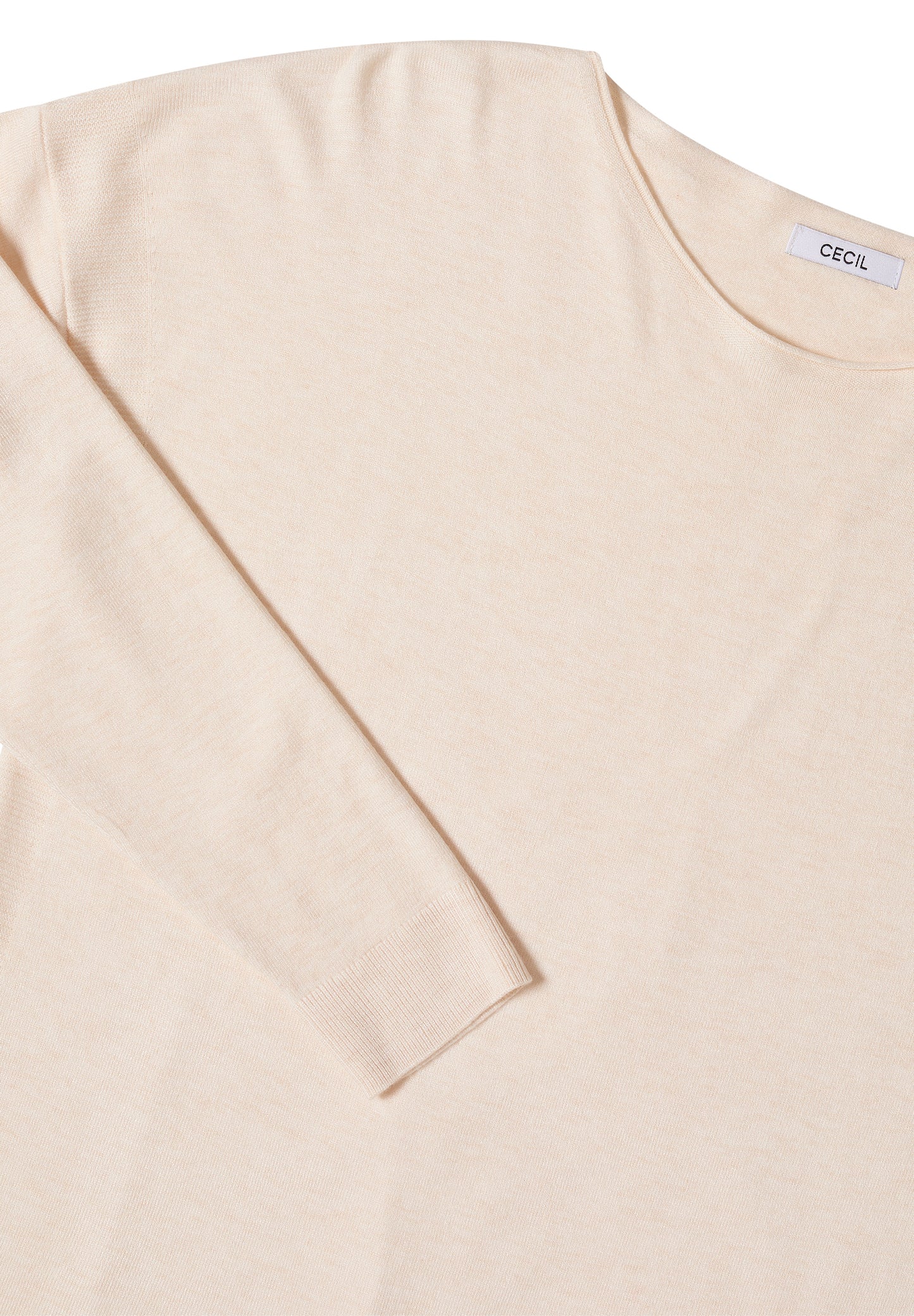 CECIL Pullover mit Strukturdetail - Farbe: oat milk beige melange