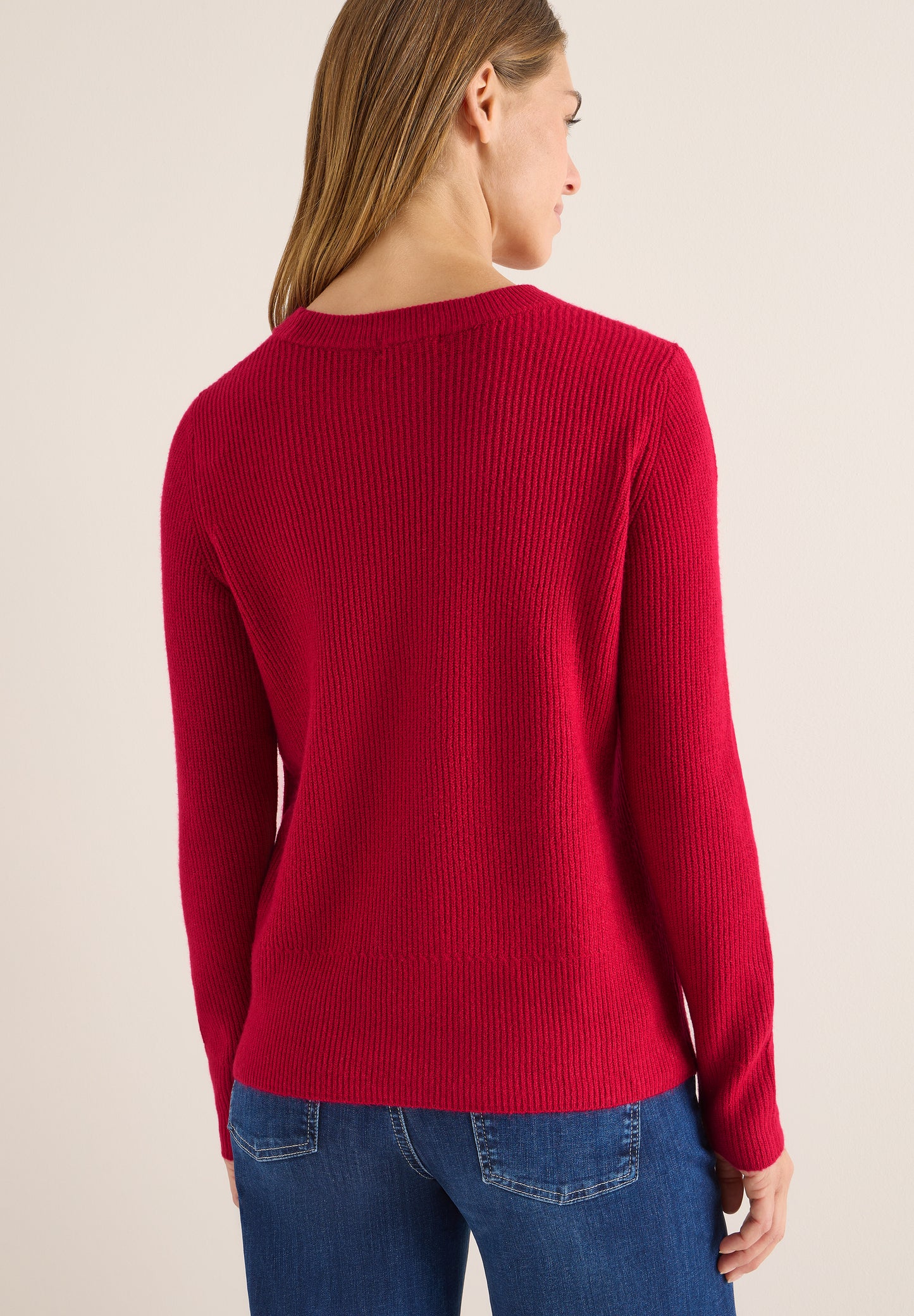 CECIL Pullover mit Strukturdetails - Farbe: beaujolais red