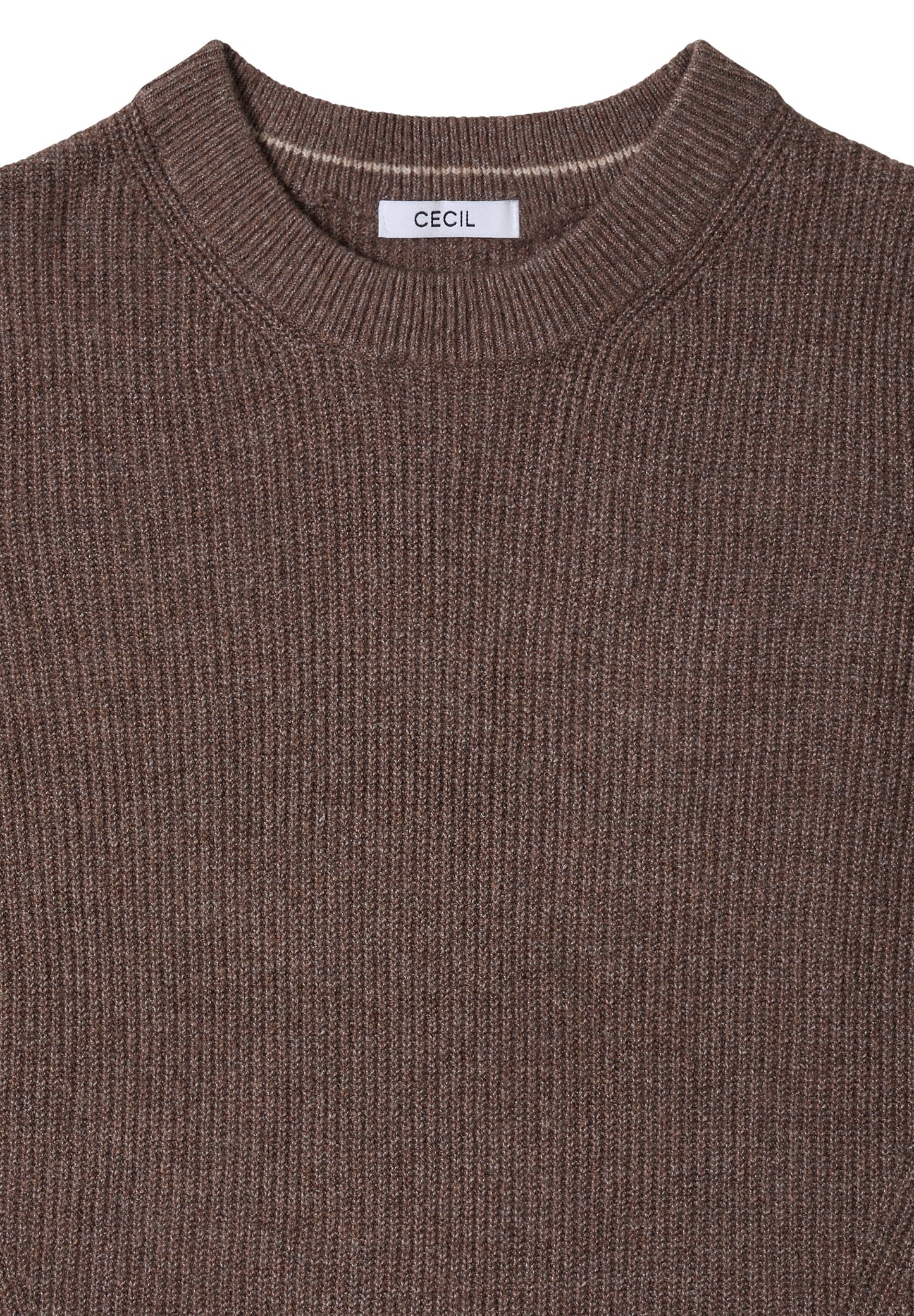CECIL Pullover mit Strukturdetails - Farbe: mushroom taupe melange
