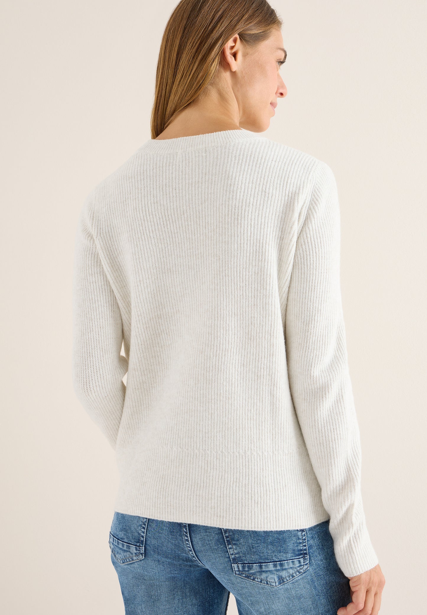 CECIL Pullover mit Strukturdetails - Farbe: eggshell melange
