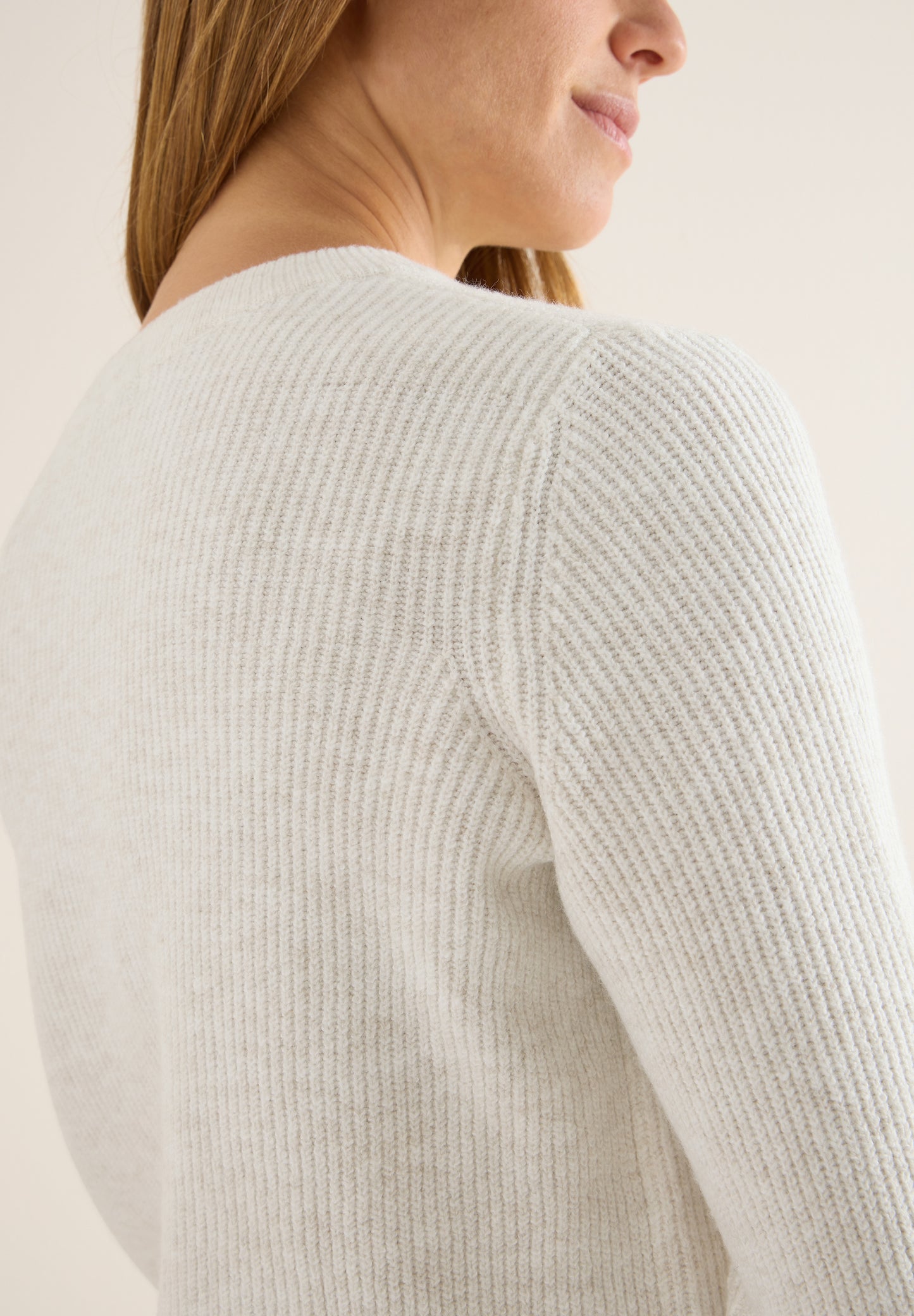 CECIL Pullover mit Strukturdetails - Farbe: eggshell melange