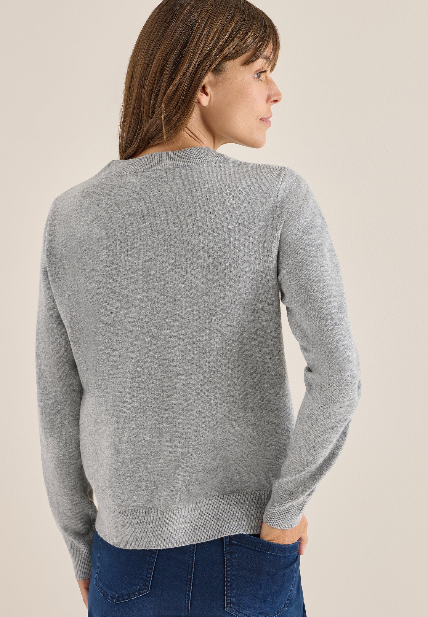 CECIL Softer Rundhals Pullover - Farbe: sporty grey melange