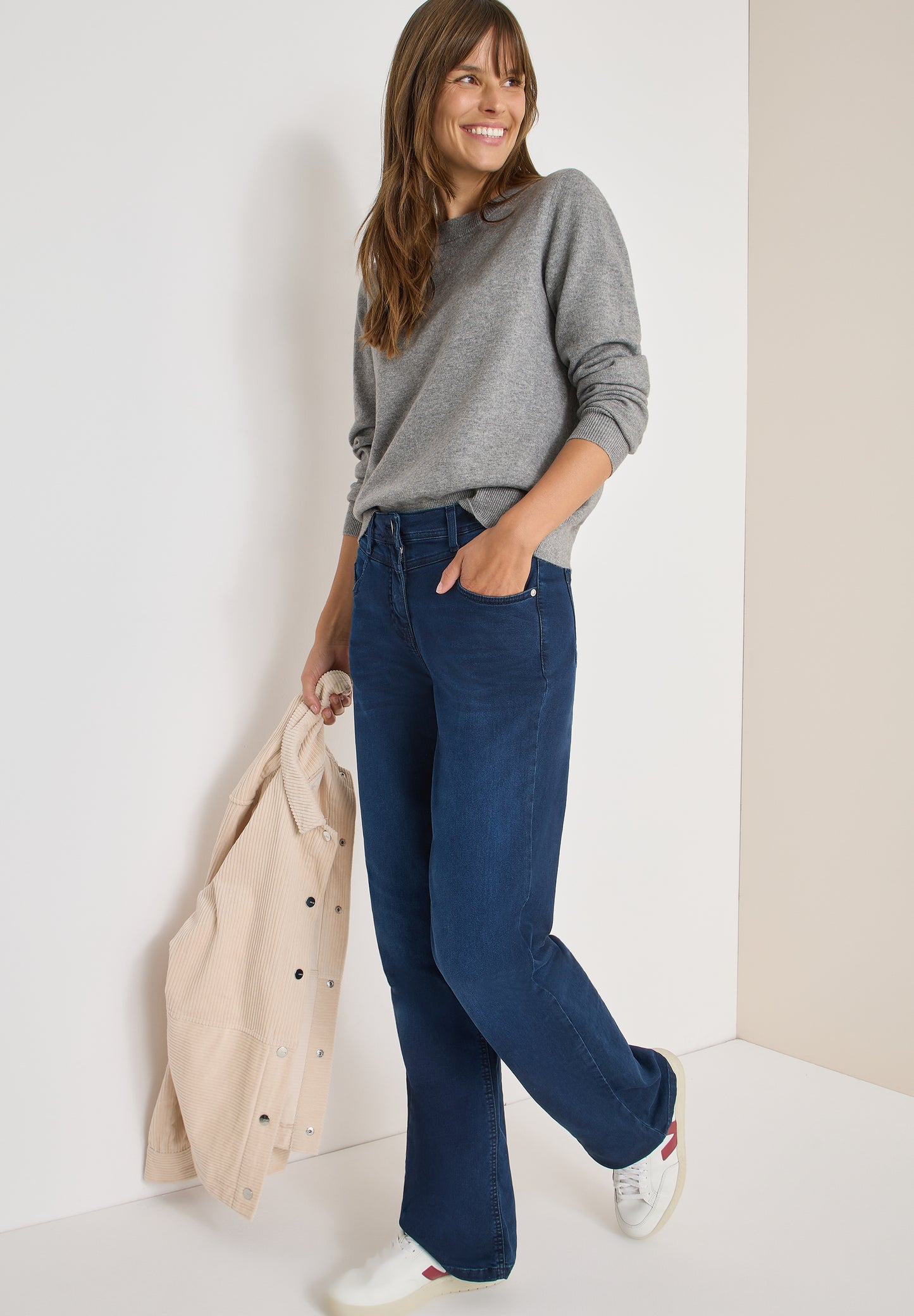CECIL Softer Rundhals Pullover - Farbe: sporty grey melange