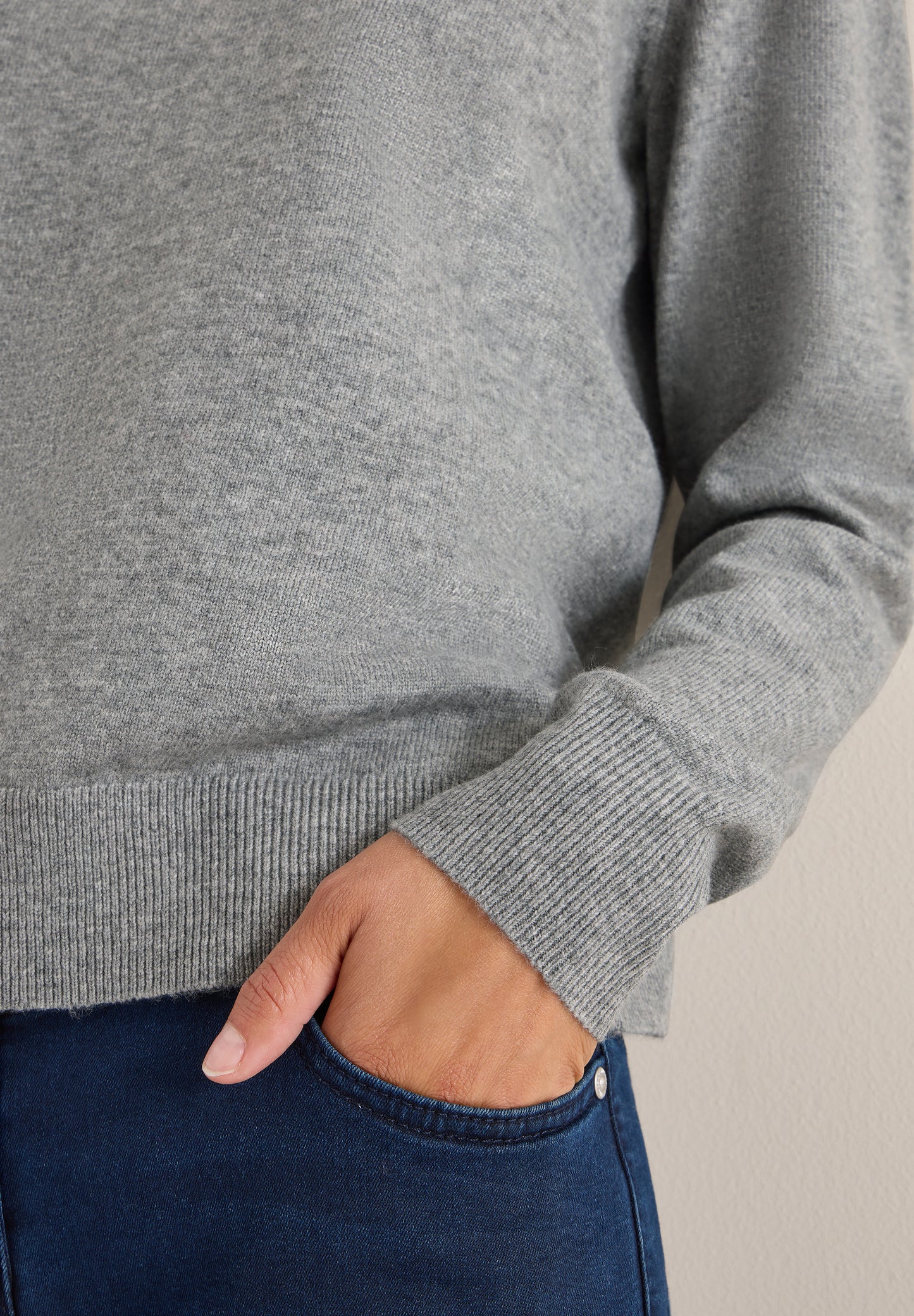 CECIL Softer Rundhals Pullover - Farbe: sporty grey melange