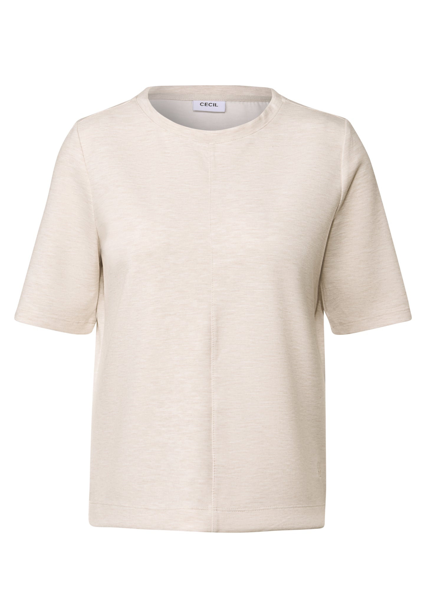CECIL Kurzarmsweatshirt - Farbe: light beige melange