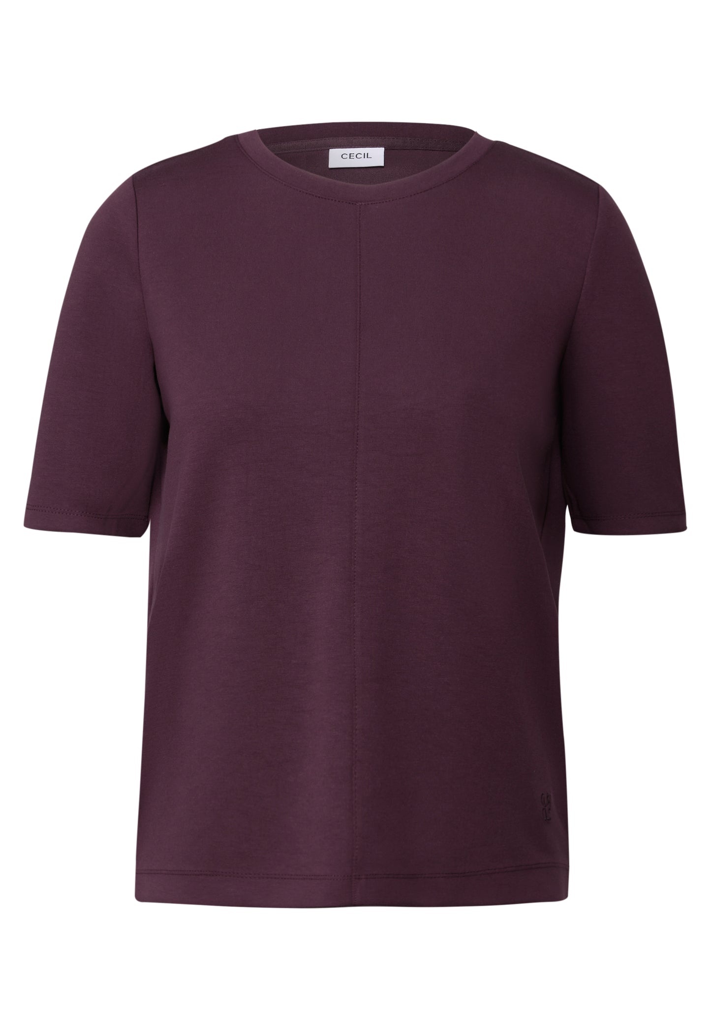 CECIL Kurzarmsweatshirt - Farbe: mulberry red
