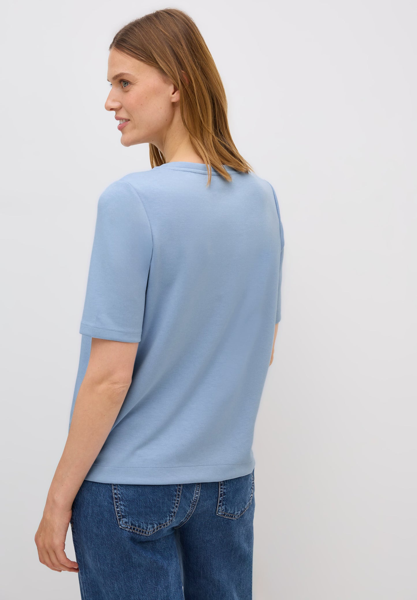 CECIL Kurzarmsweatshirt - Farbe: mountain blue