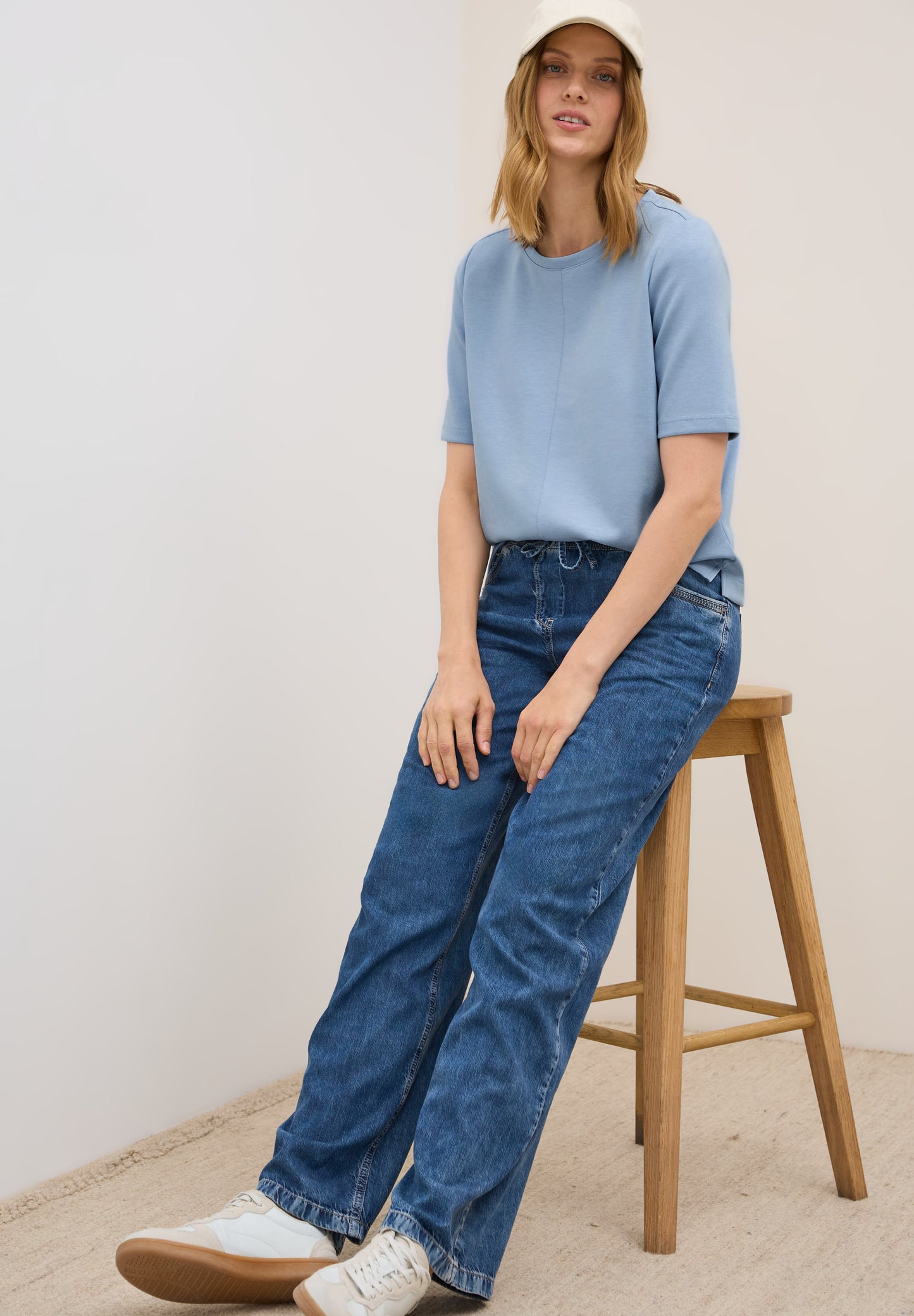CECIL Kurzarmsweatshirt - Farbe: mountain blue
