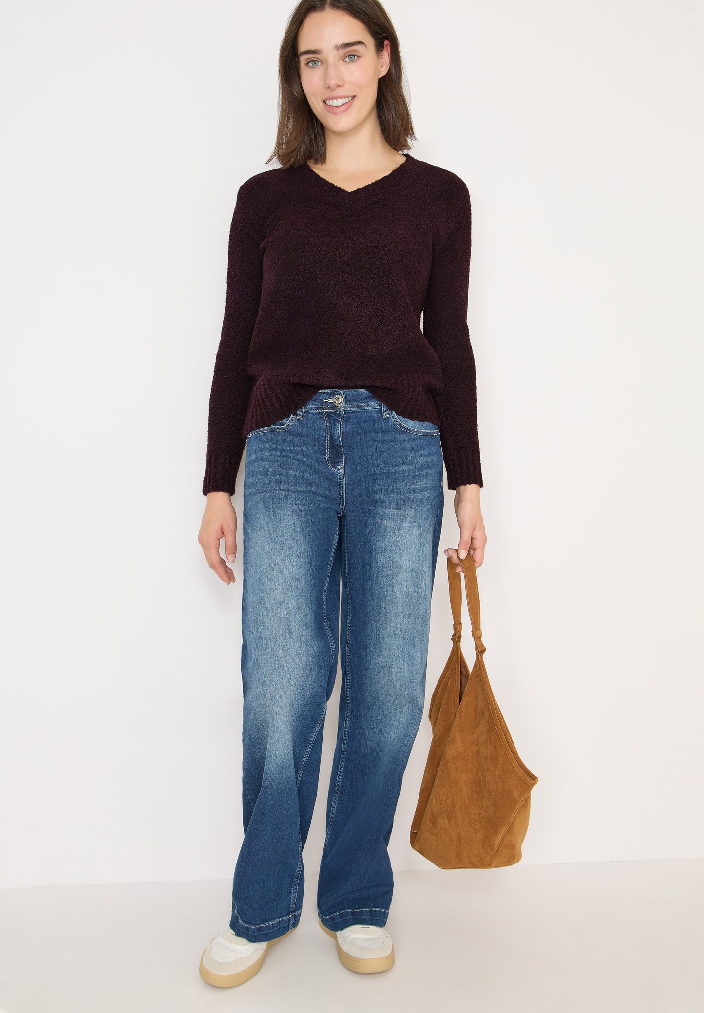 CECIL V-Neck Pullover - Farbe: eggplant red