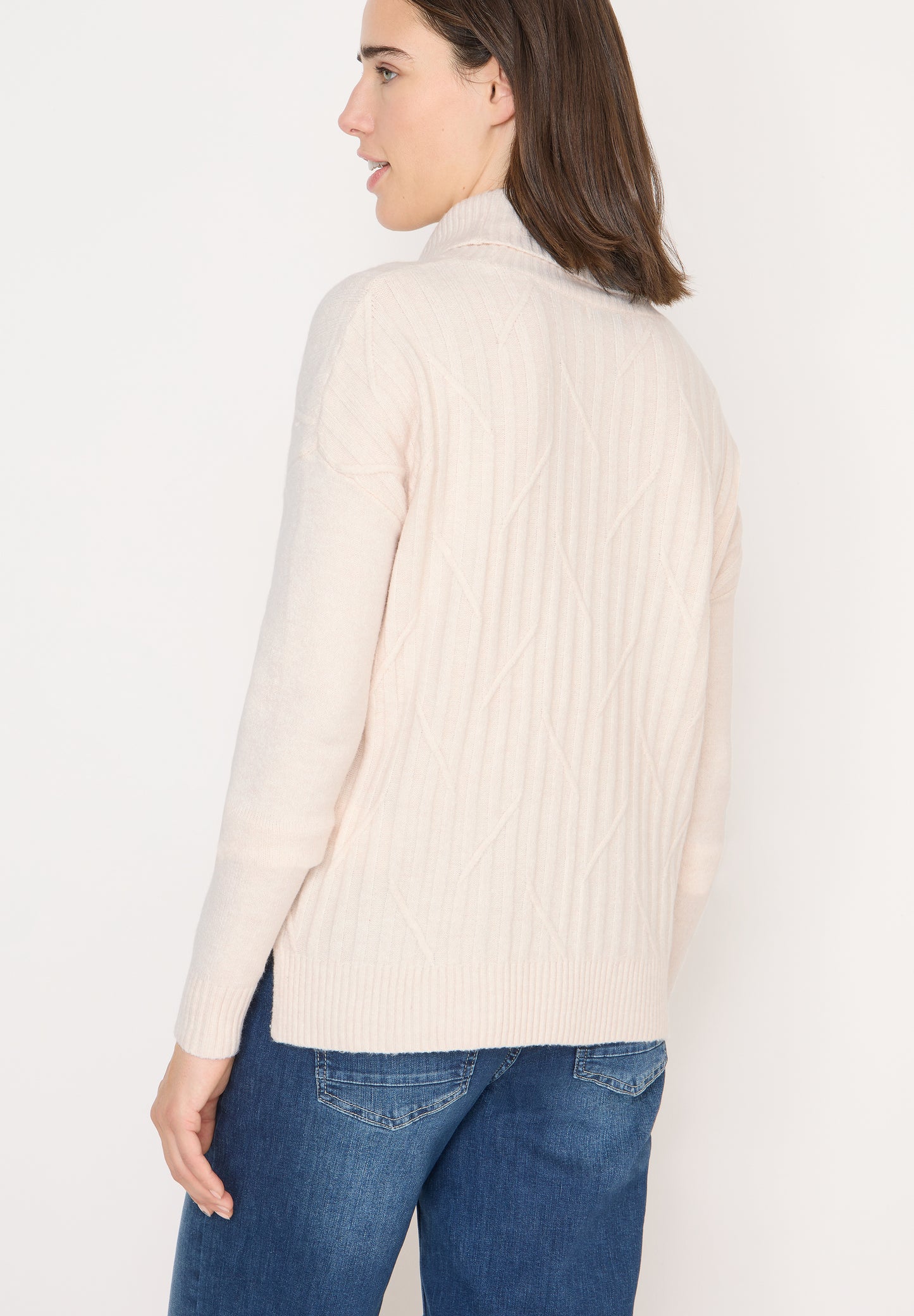 CECIL Struktur Rollkragenpullover - Farbe: light greige