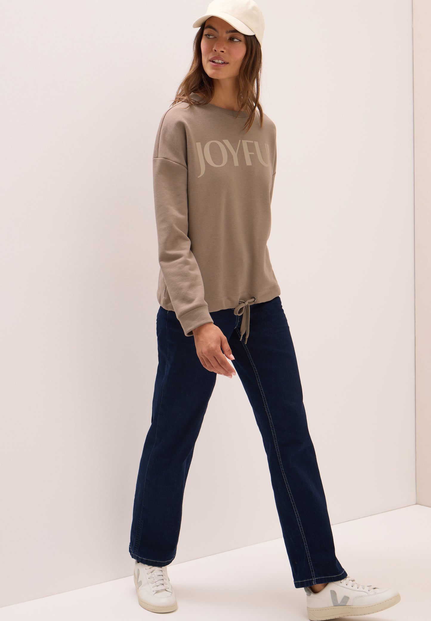 CECIL Sweatshirt mit Tunnelzug - Farbe: natural taupe