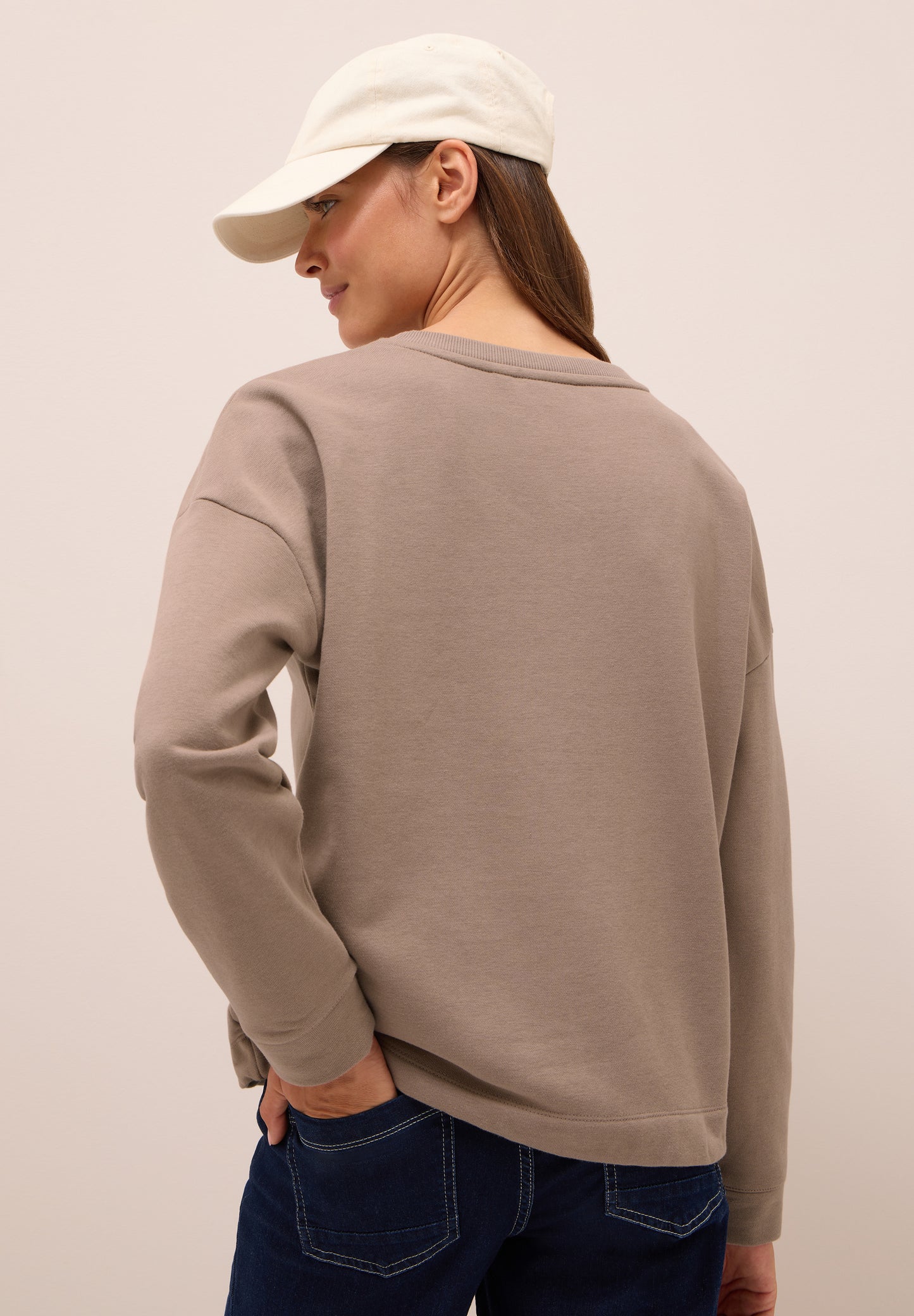 CECIL Sweatshirt mit Tunnelzug - Farbe: natural taupe