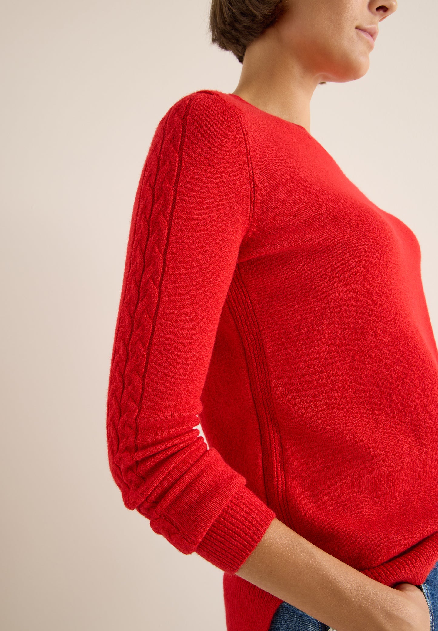 CECIL Pullover mit Strickdetail - Farbe: fiery red