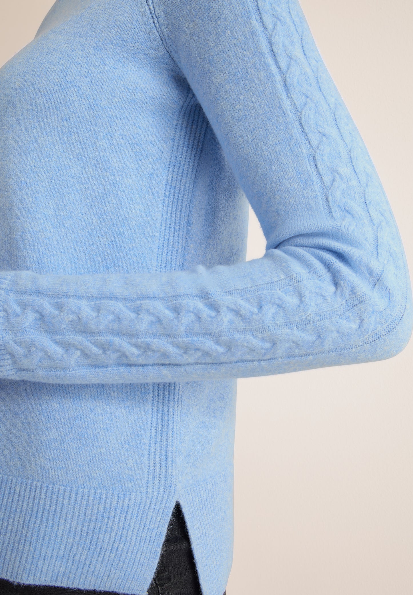 CECIL Pullover mit Strickdetail - Farbe: sporty light blue melange