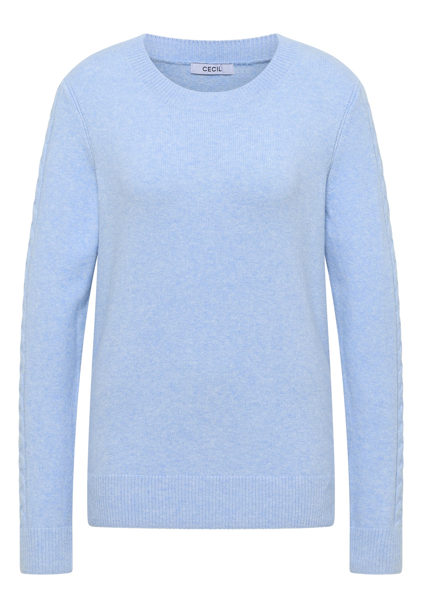 CECIL Pullover mit Strickdetail - Farbe: sporty light blue melange