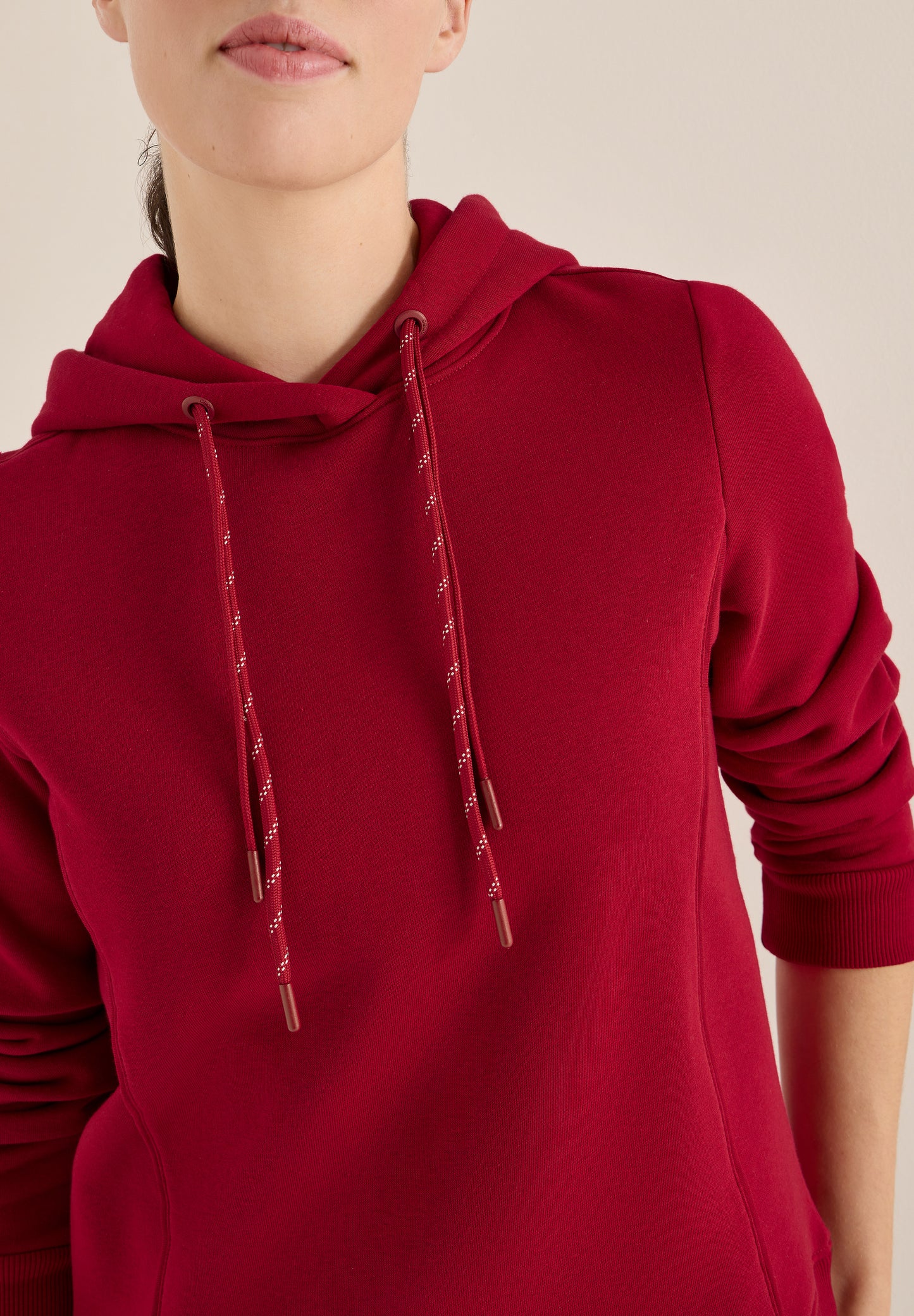 CECIL Hoodie mit Stickerei - Farbe: beaujolais red