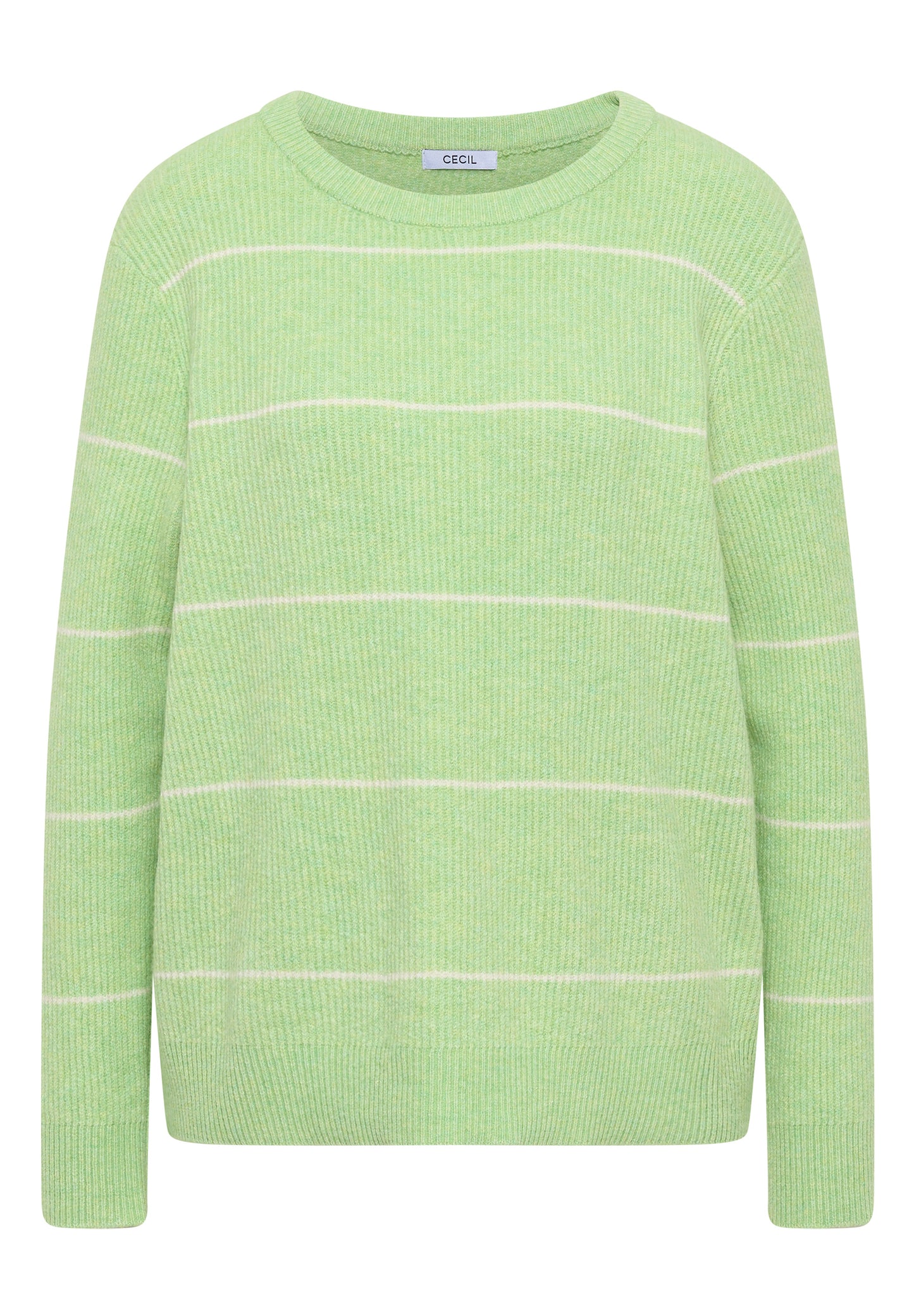 CECIL - Gestreifter Strukturpullover - Farbe: bamboo green melange