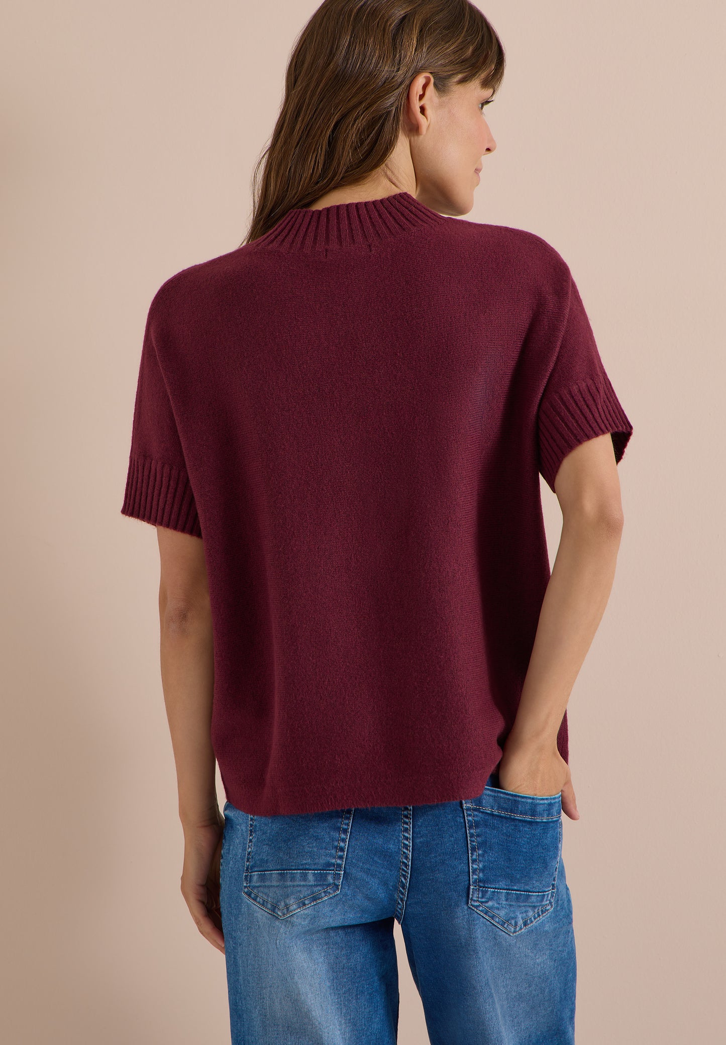 CECIL - Dolman Pullover mit Turtle Neck - Farbe: red wine